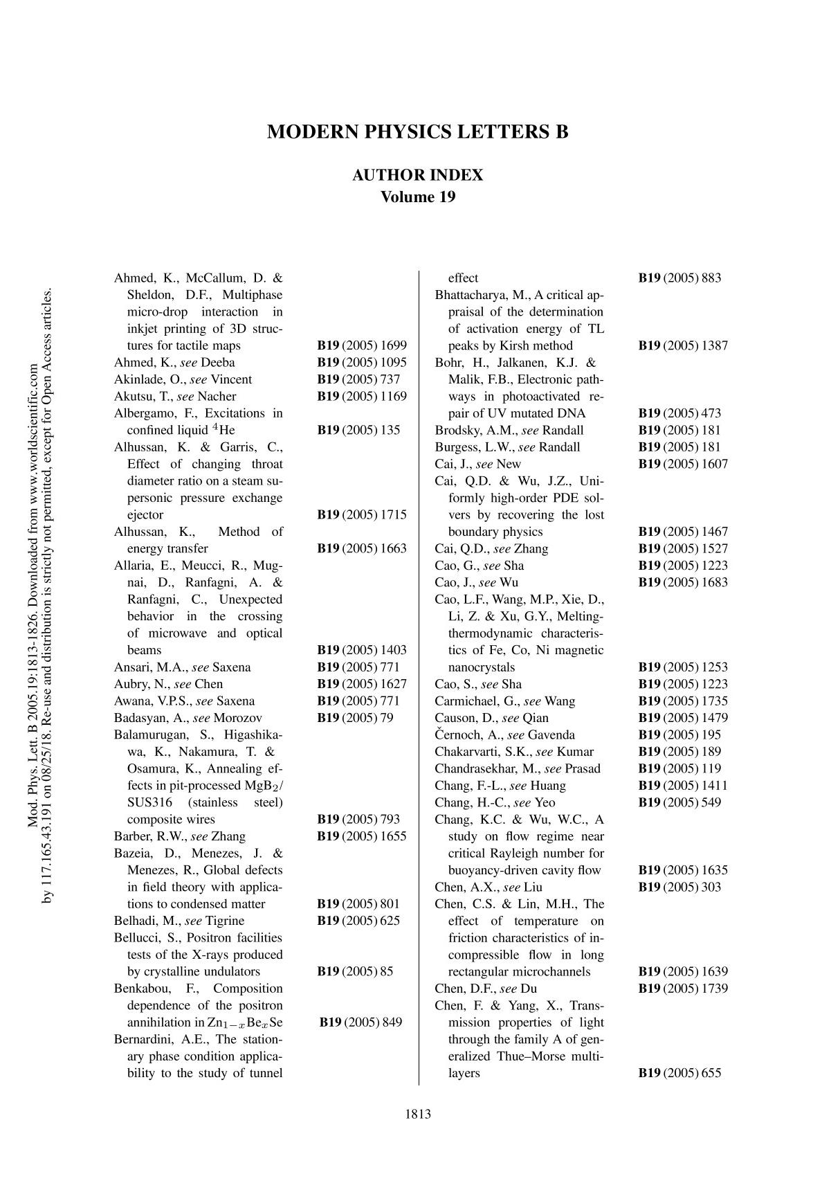 MODERN PHYSICS LETTERS BX现代物流b