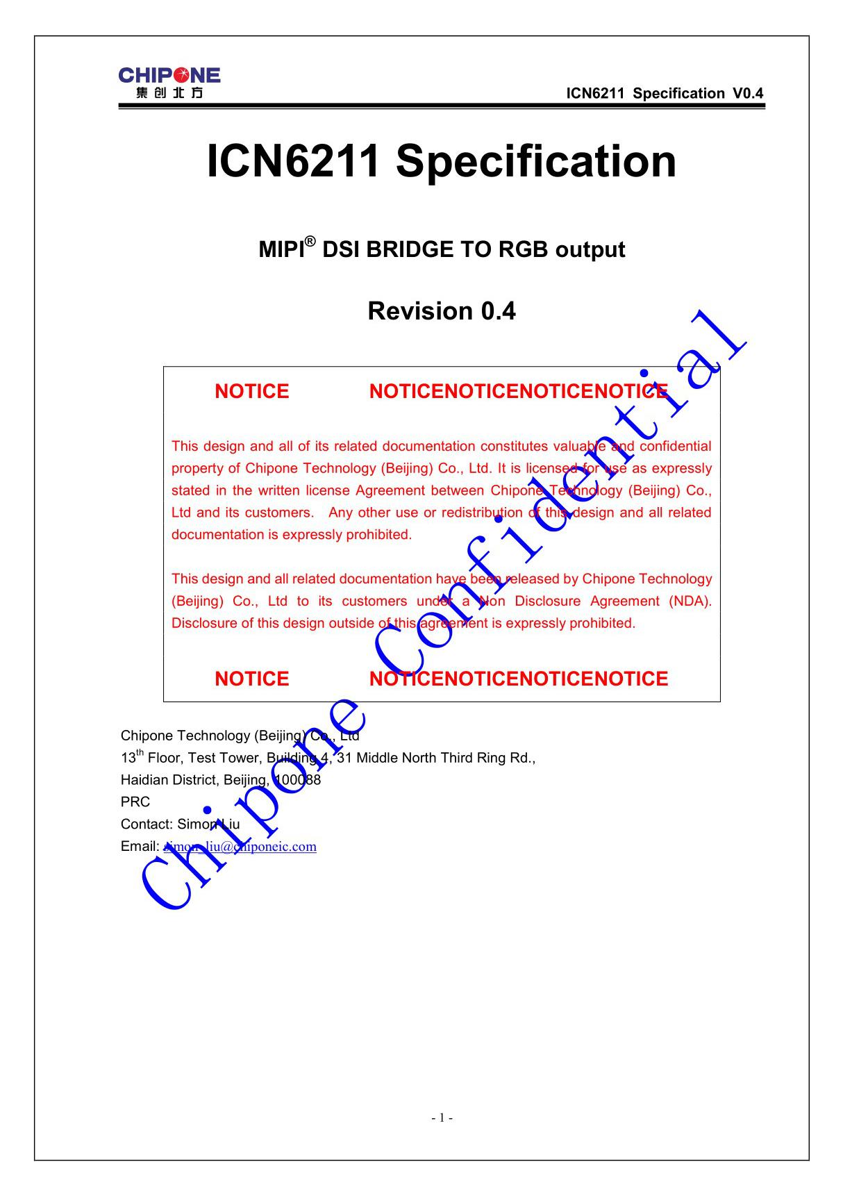 ICN6211 MIPI RGB specification V04