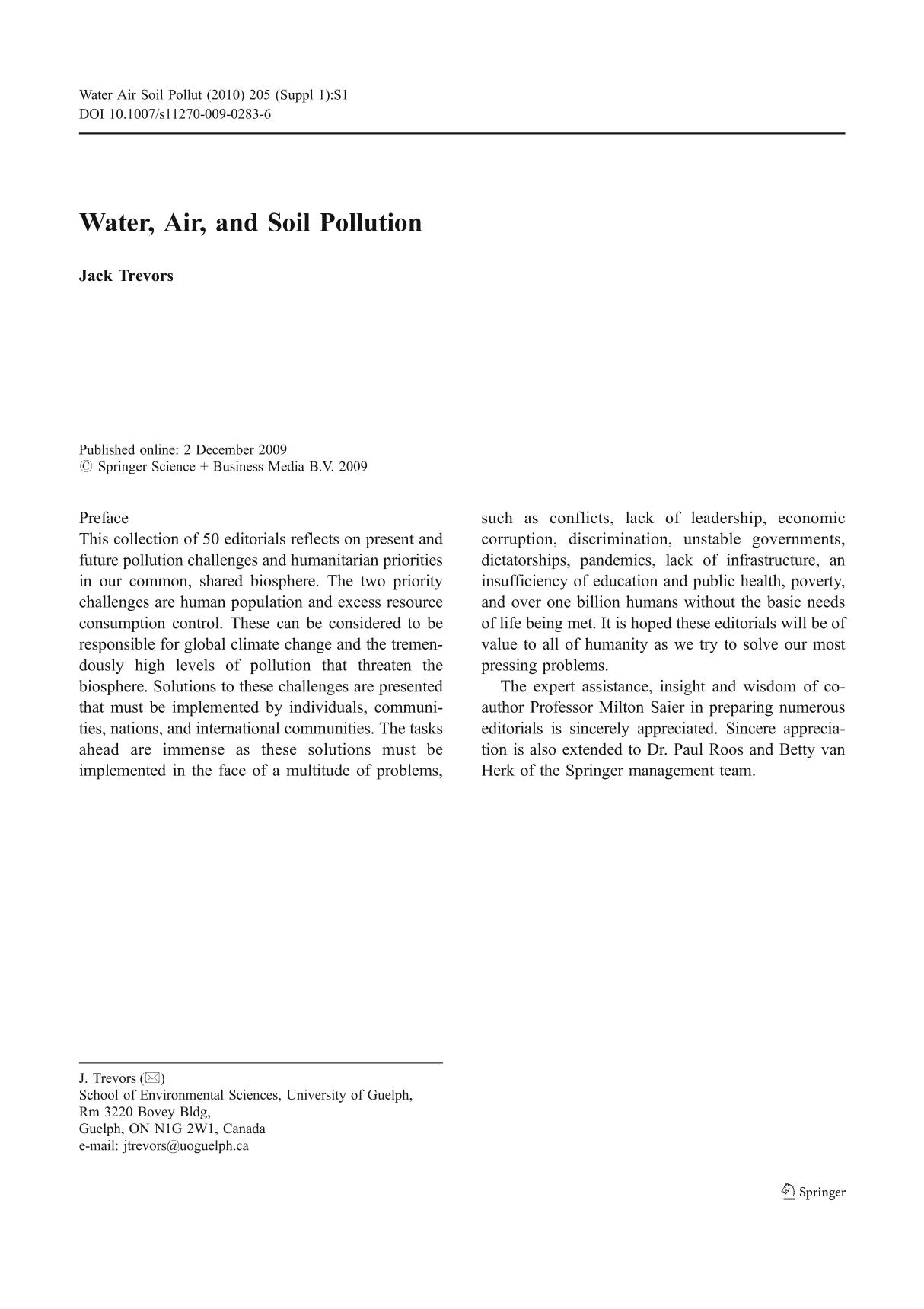 Water, Air, and Soil Pollution