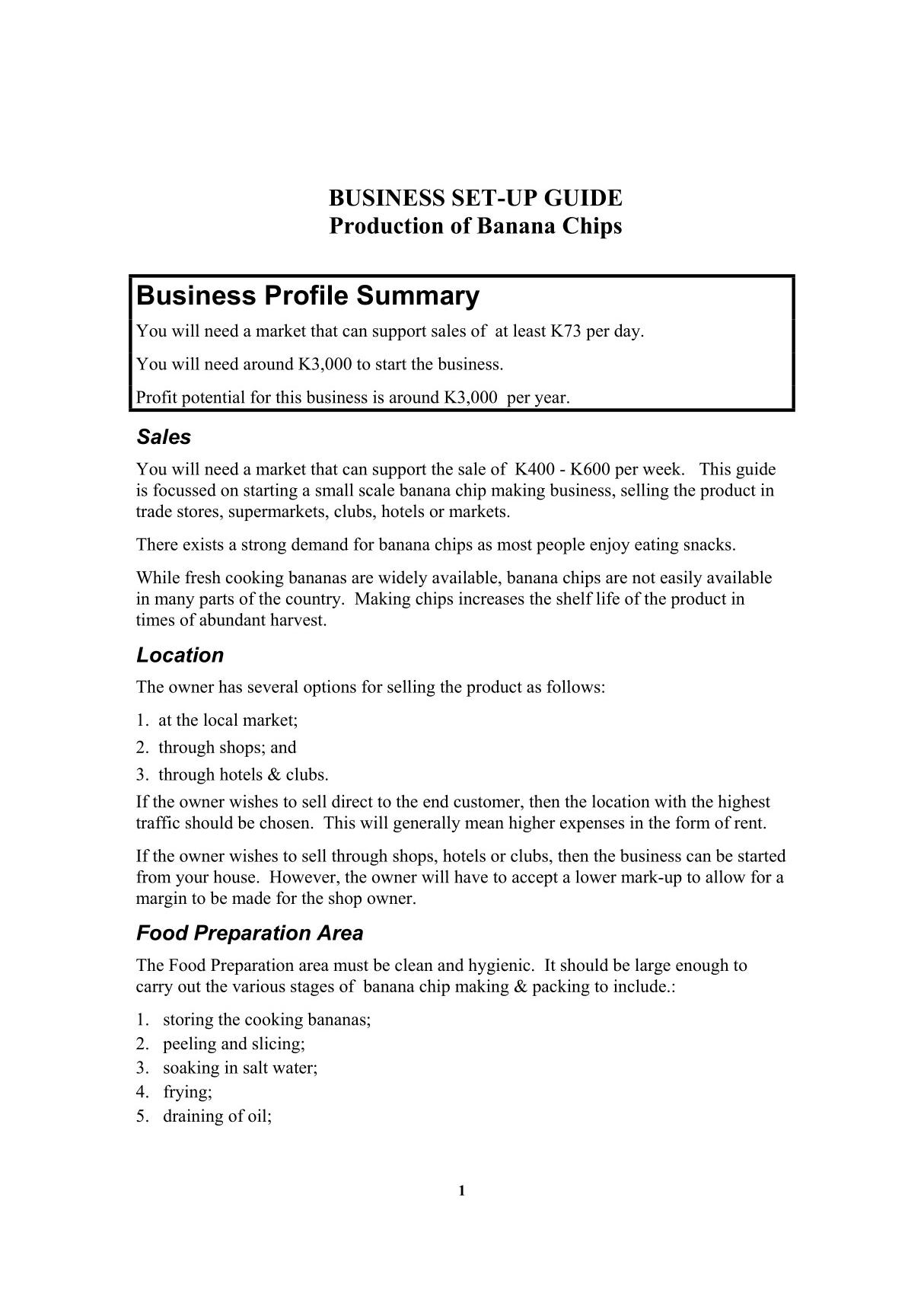 Business Profile Summary