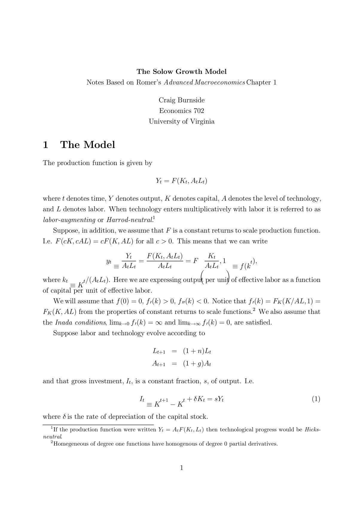 Solow growth model 索洛增长模型