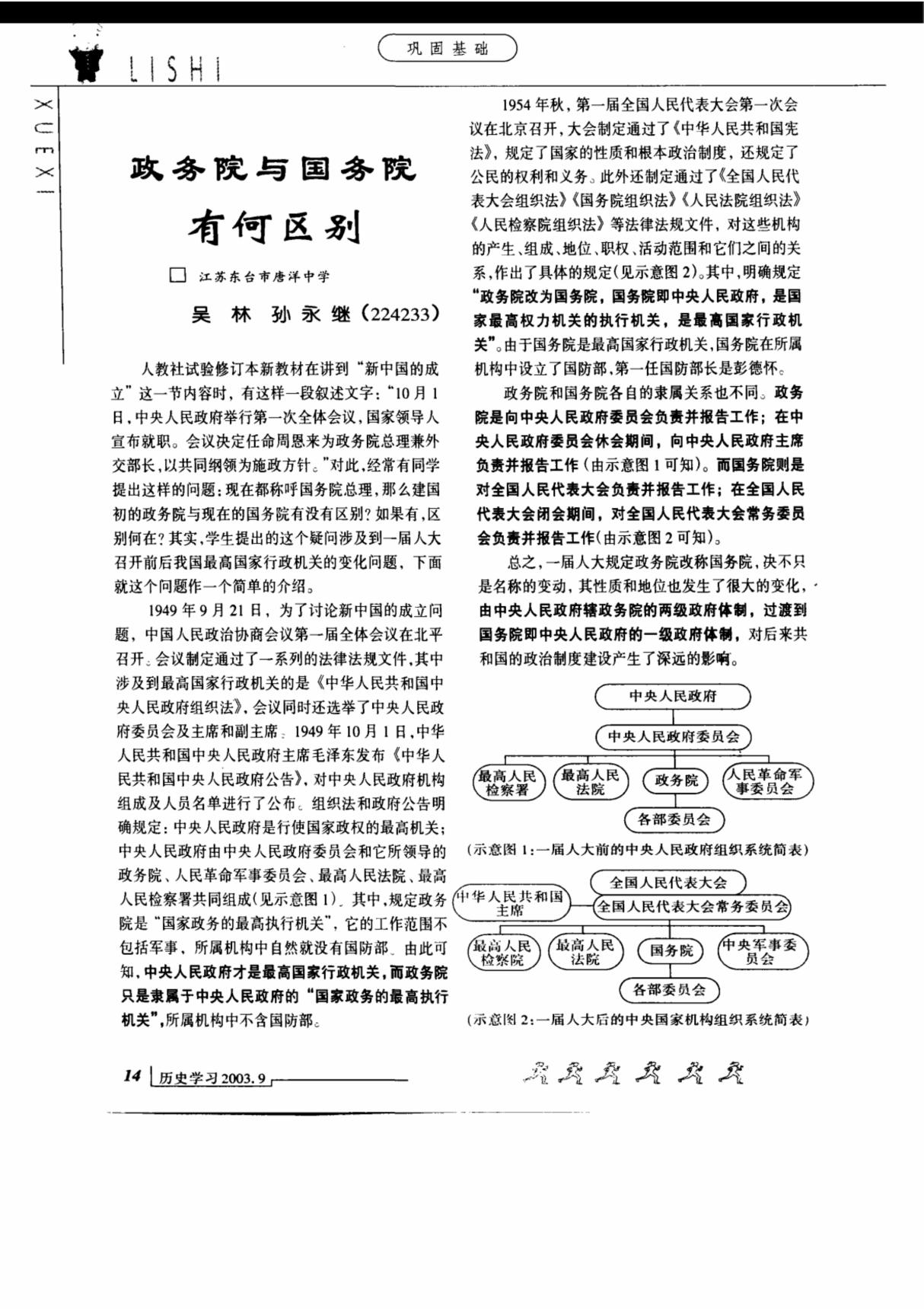 政务院与国务院有何区别