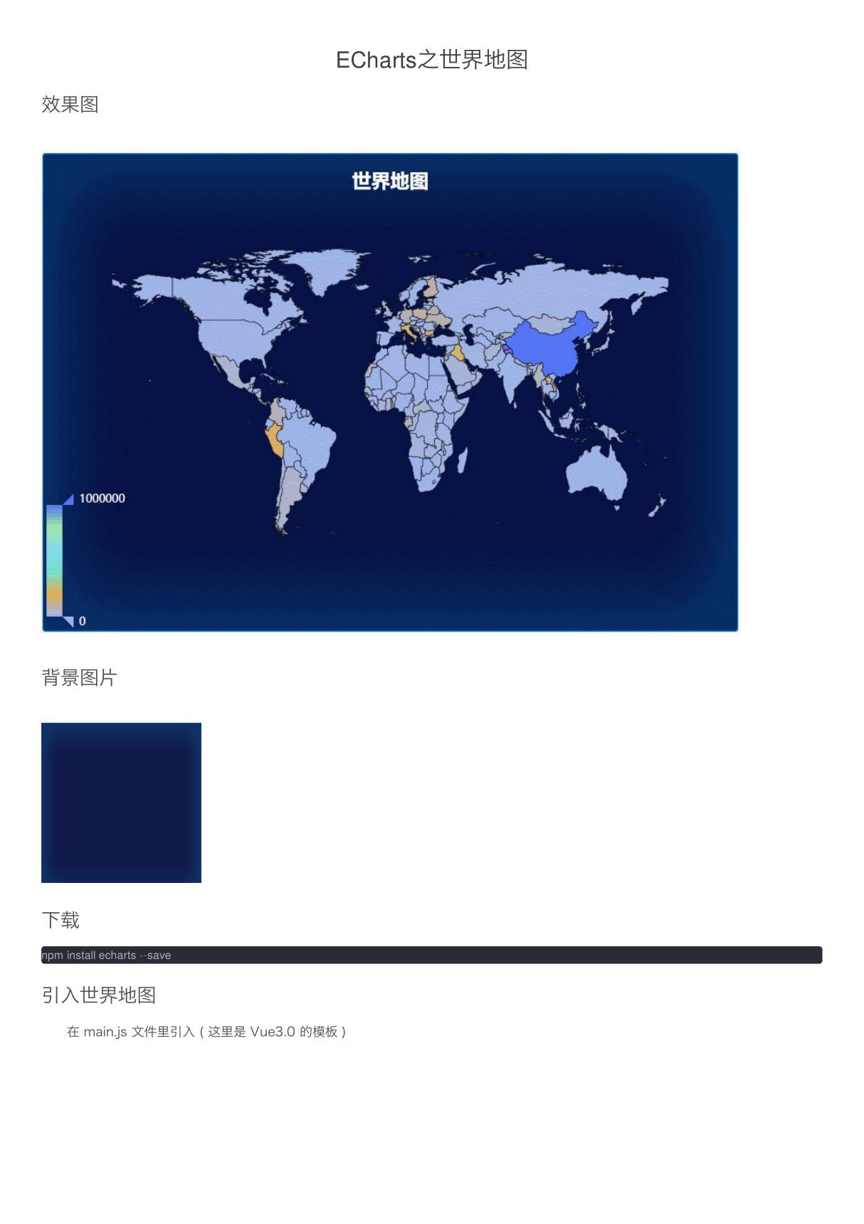 ECharts之世界地图