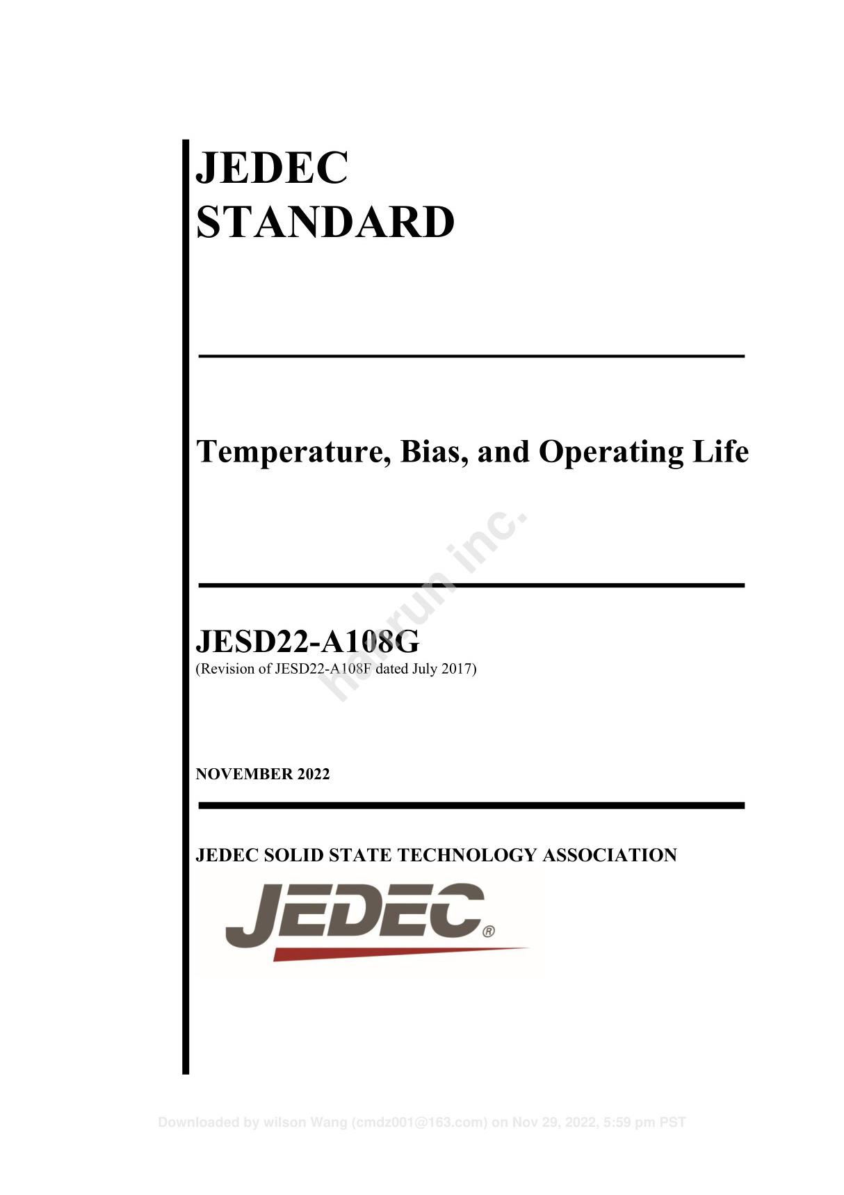 JESD22-A108G (HTOL high temperature operating life)