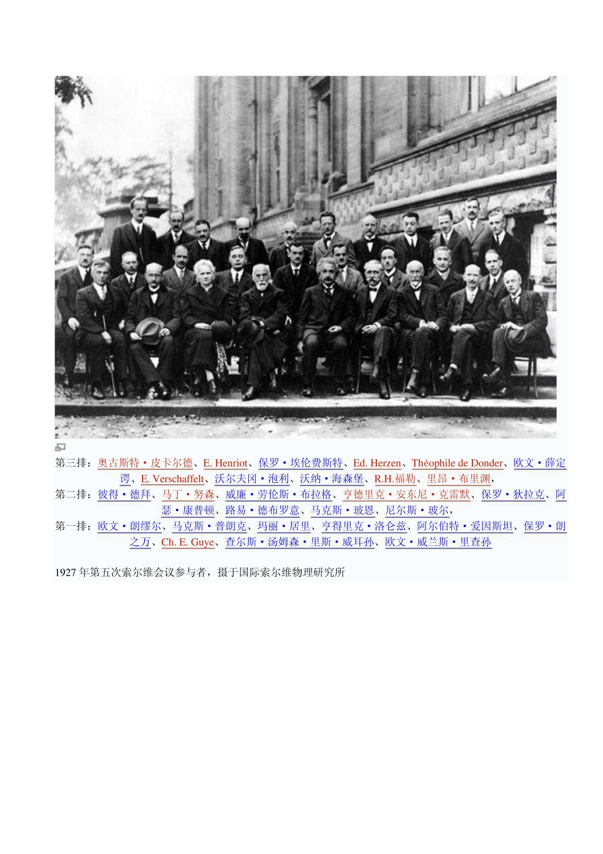 1927第五届索尔维会议