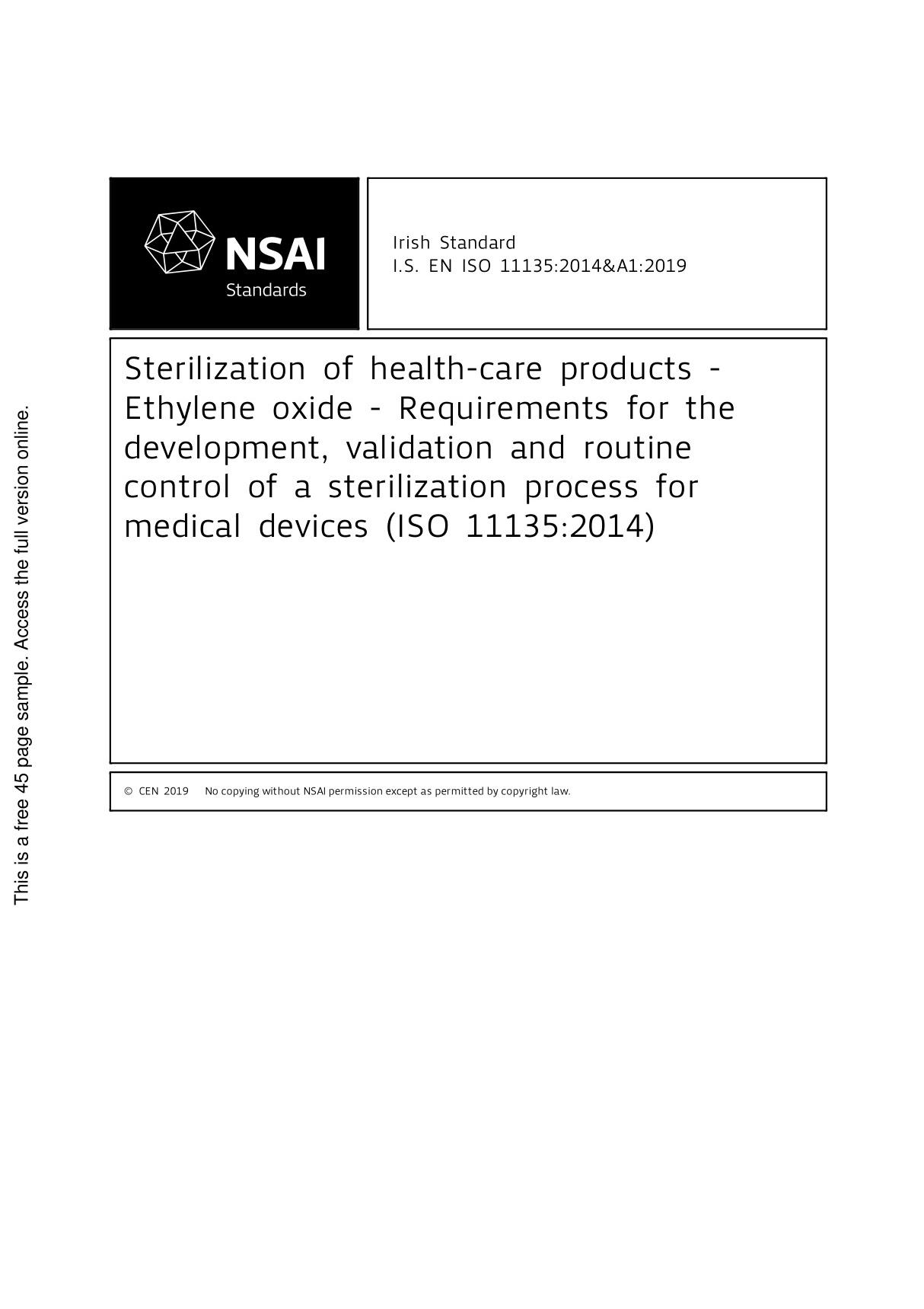 ISO-11135-2014 医疗保健产品灭菌 环氧乙烷(EO) 医疗器械灭菌过程开发 确认和常规控制要求(英文)