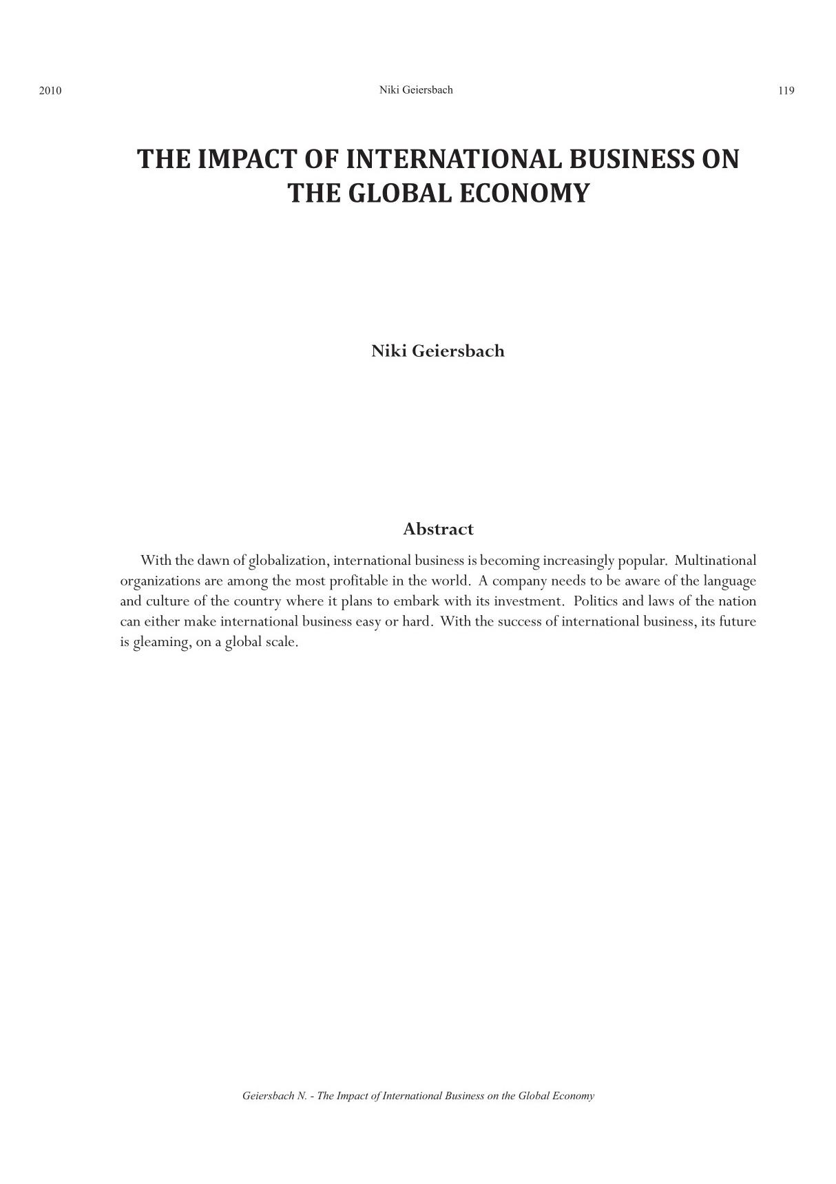 the global economy