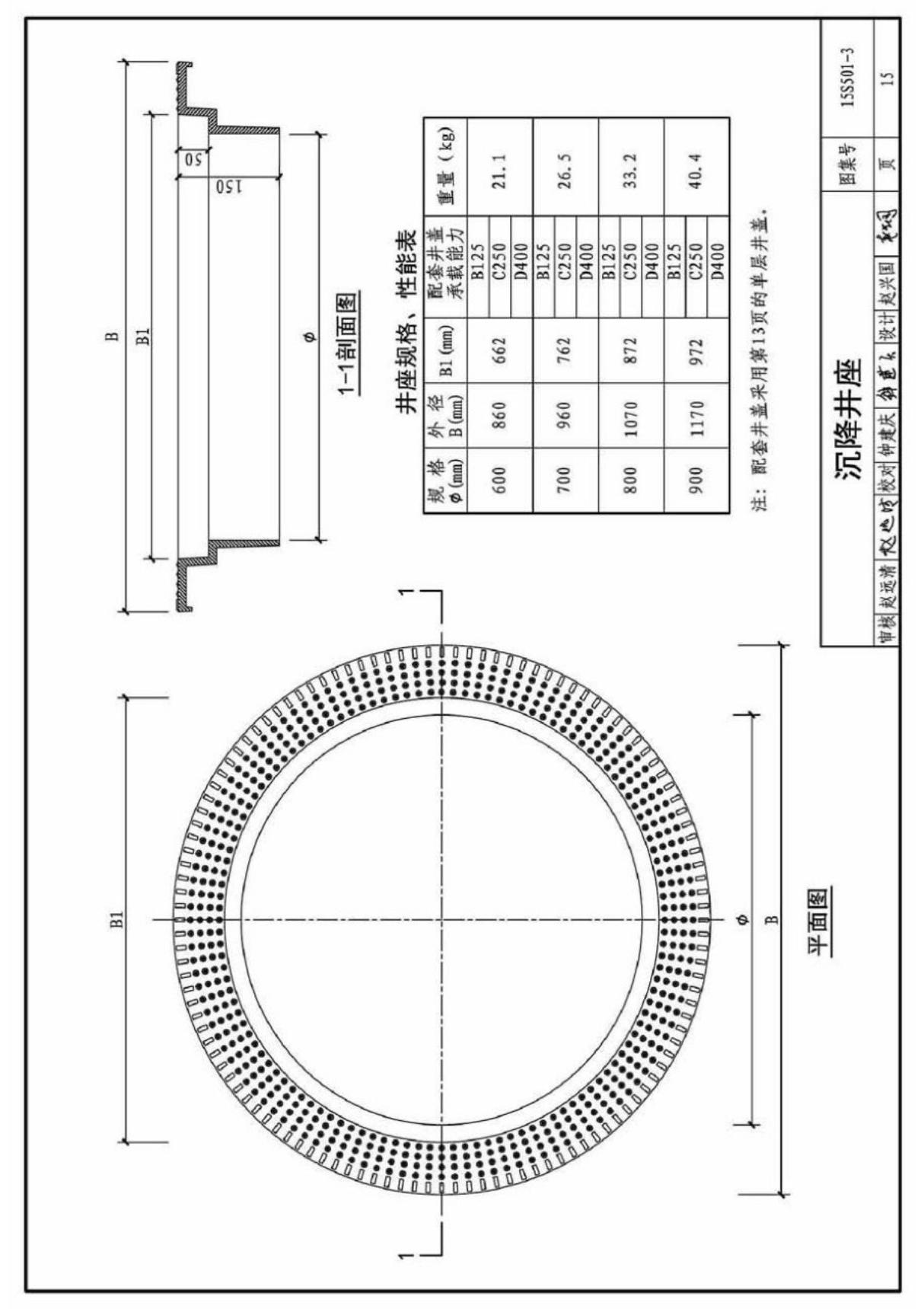 国标图集15S501-3球墨铸铁复合树脂井盖 水箅及踏步-建筑标准设计图集电子版 2