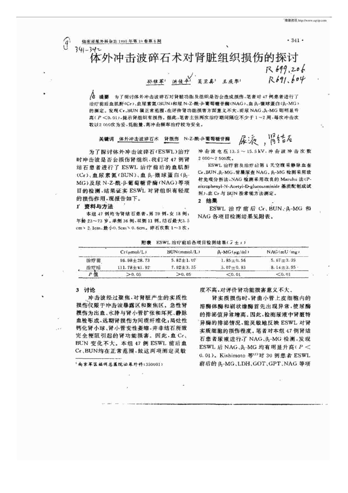 体外冲击波碎石术对肾脏组织损伤的探讨