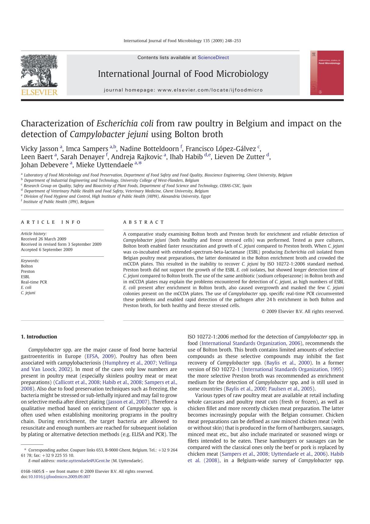 international journal of food microbiology 国际食品微生物学杂志