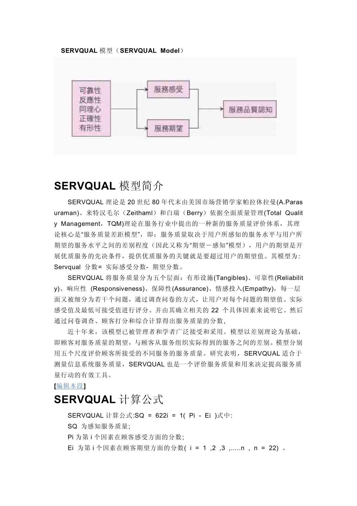 SERVQUAL模型