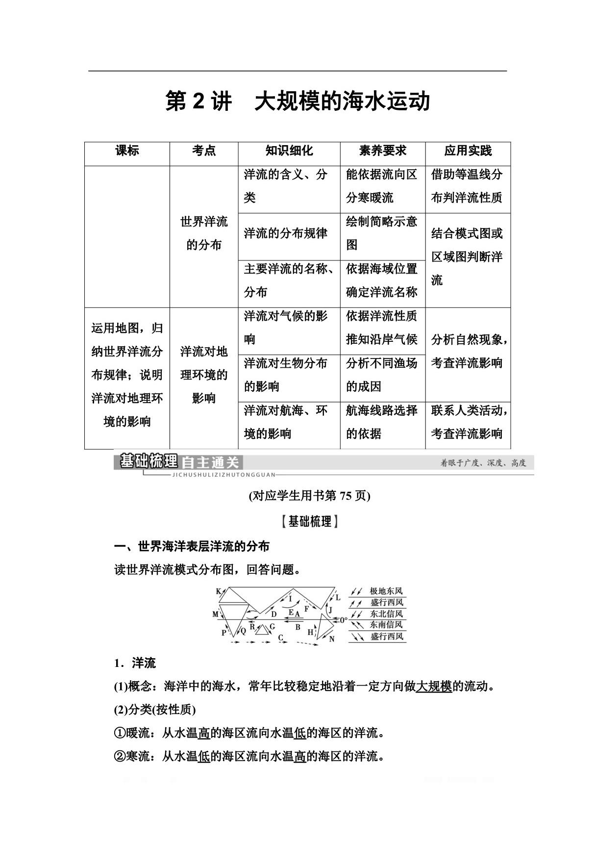 2021高考地理精准大一轮复习新高考地区专用讲义 第3章 第2讲　大规模的海水运动