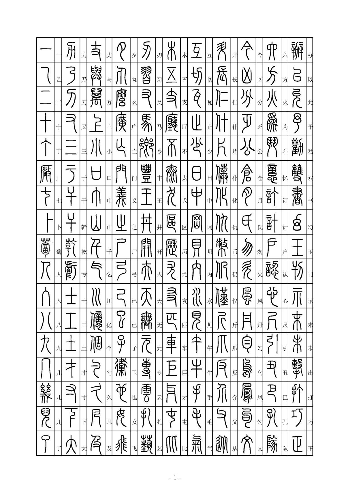 3500常用汉字篆书写法(A4打印版)