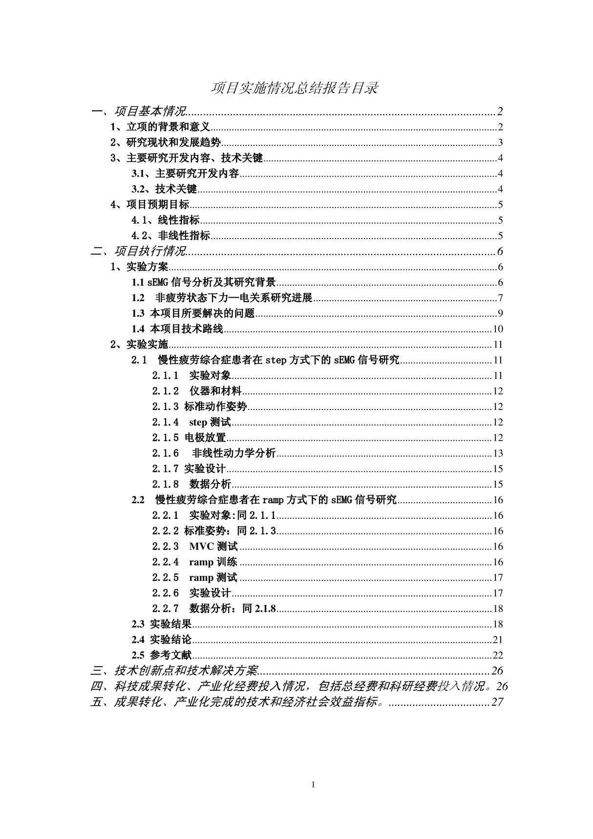 项目实施情况总结报告目录