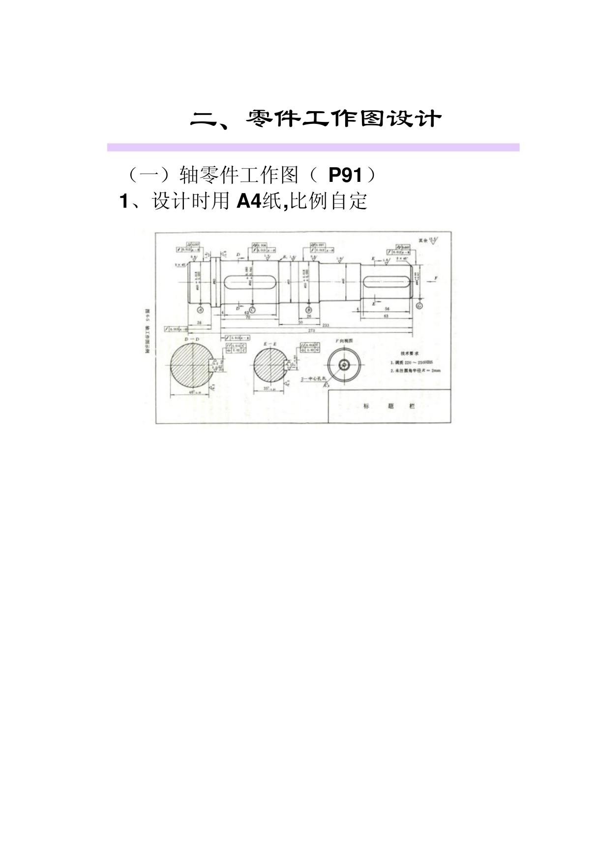 轴零件工作图