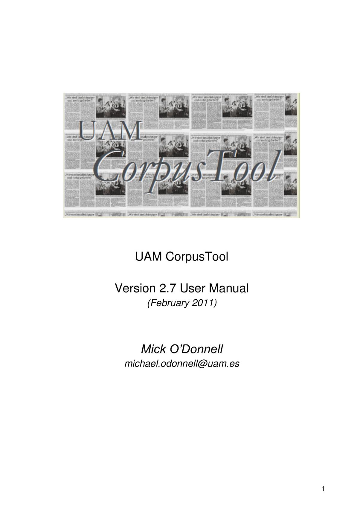 UAM Corpus Tool 2.7 Manual 英文手册参考指南