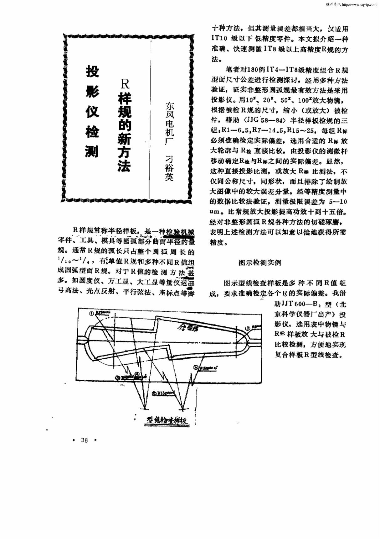 投影仪检测R样规的新方法