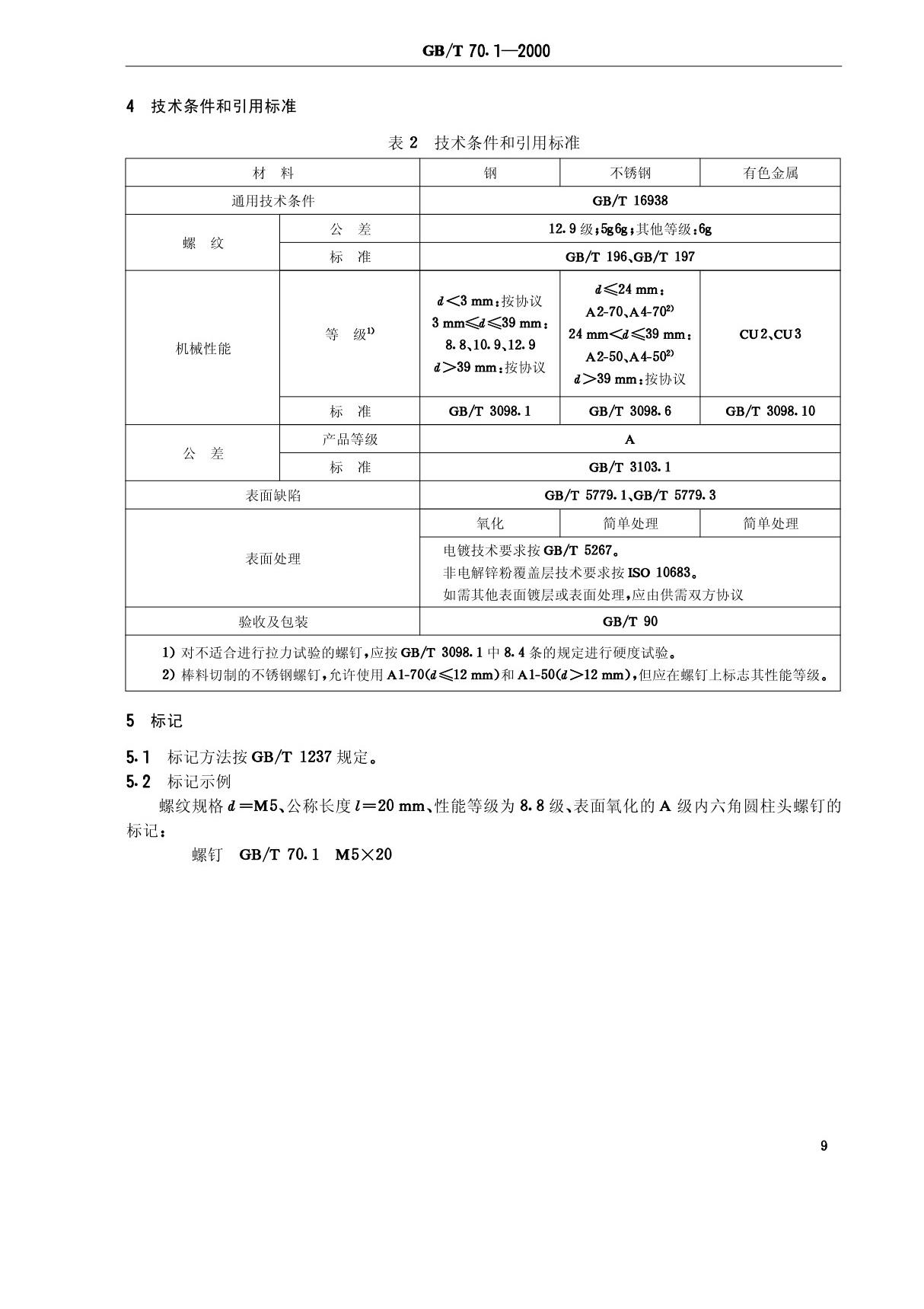 国标GBT 70.1-2000 内六角圆柱头螺钉标准规范-国家标准规范电子版下载 3