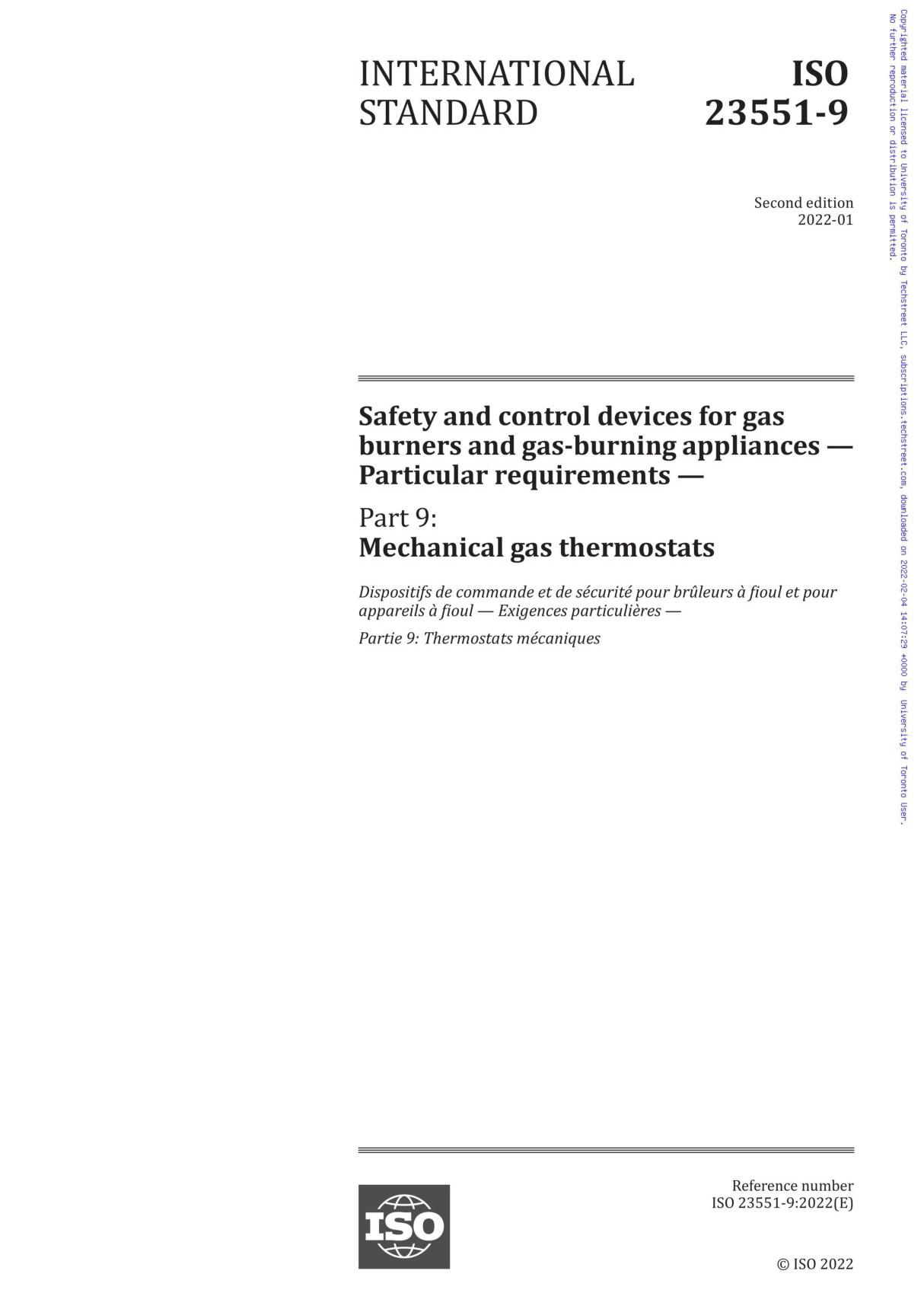 ISO 23551-9-2022 Safety and control devices for gas burners and gas-burning appliances - Particular requirements - Part 9  Mecha