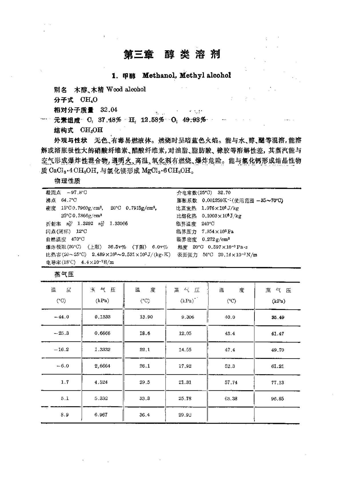 实用溶剂手册-醇类溶剂