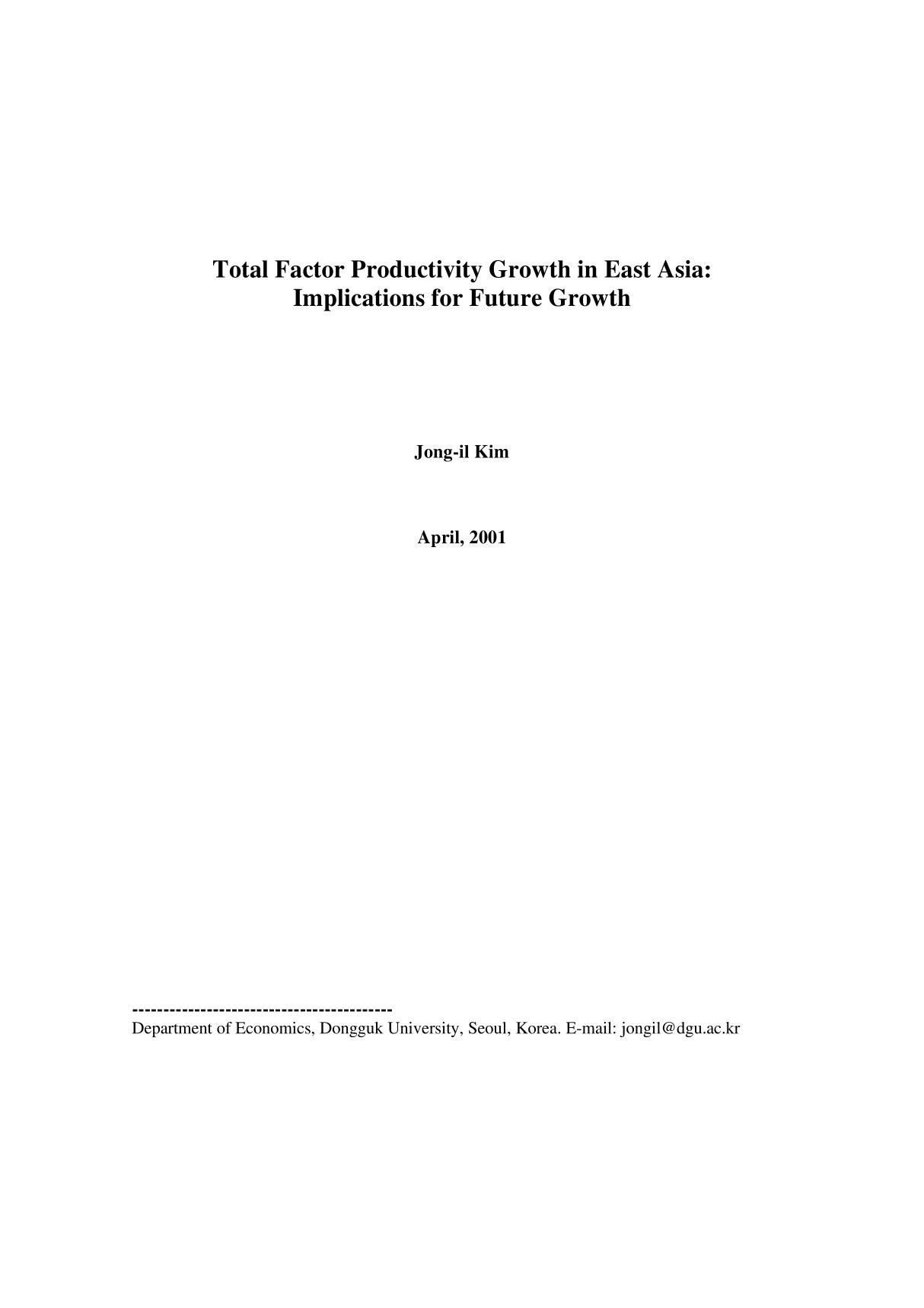 total factor productivity growth