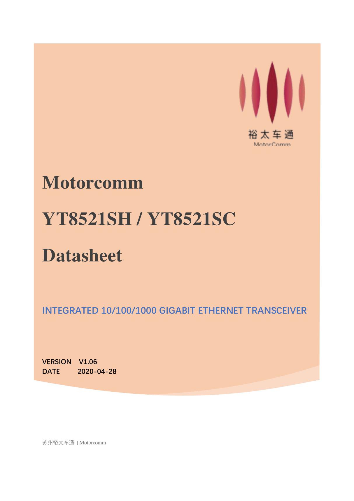 MotorComm-YT8521SH YT8521SC v1.06