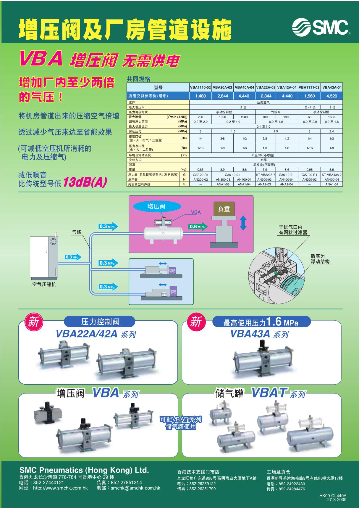 增压阀及厂房管道设施 VBA 增压阀 无需供电