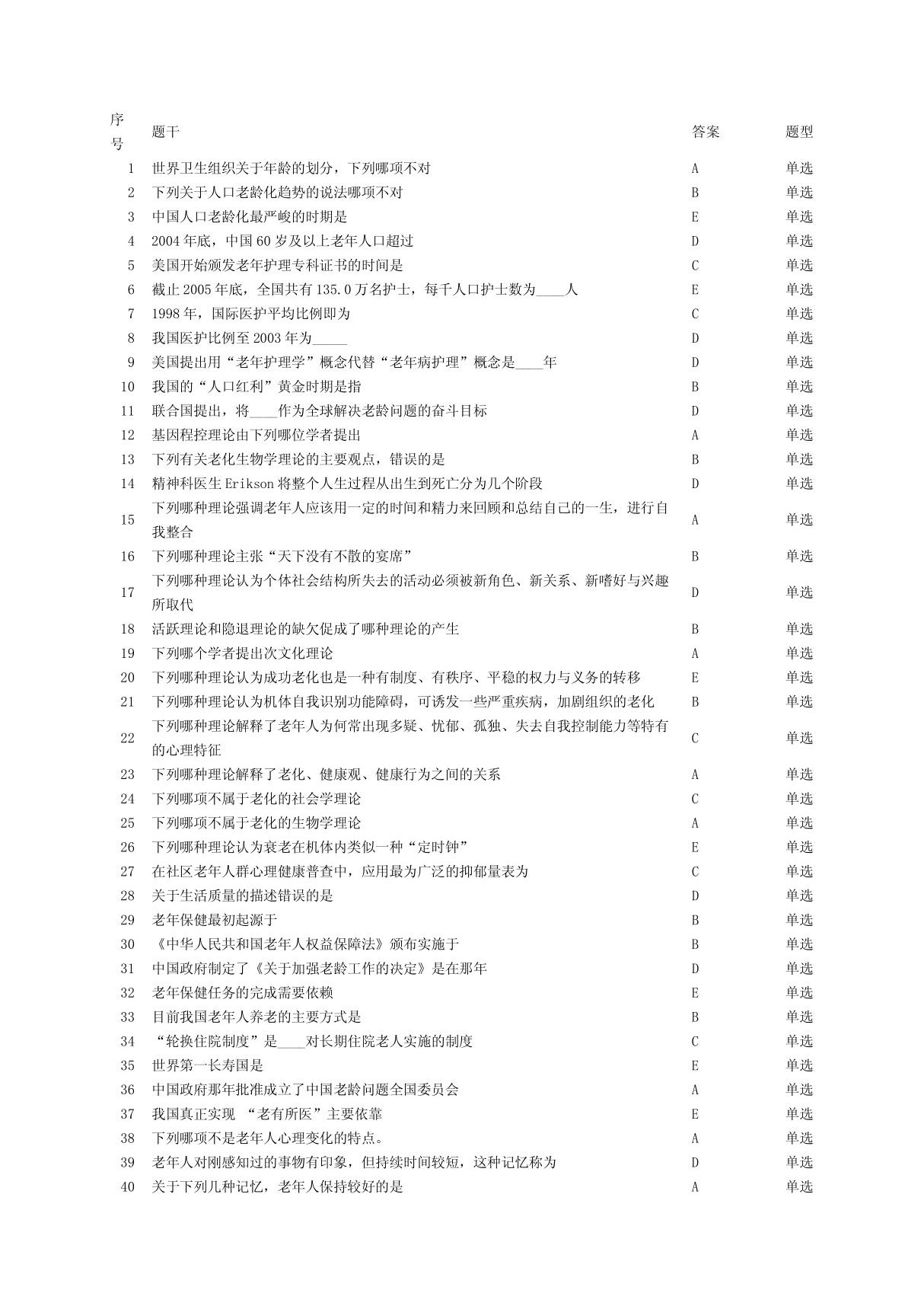 浙大 老年护理学作业答案1