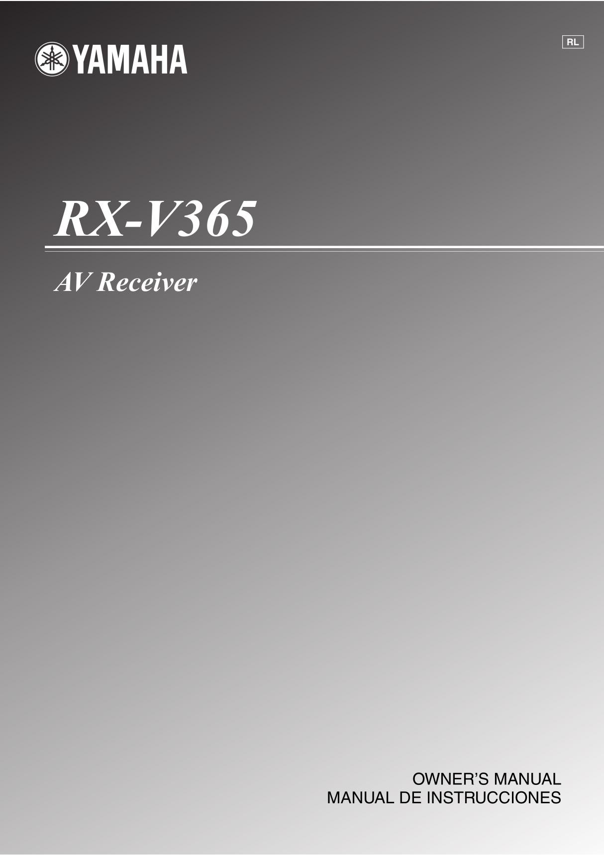 雅马哈RX-V365使用说明书