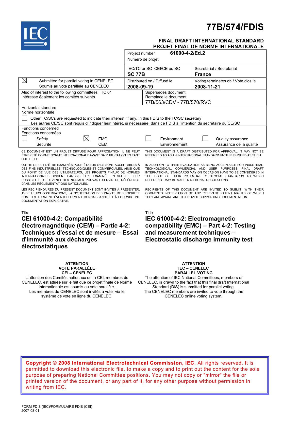 IEC 61000-4-2 ED 2008