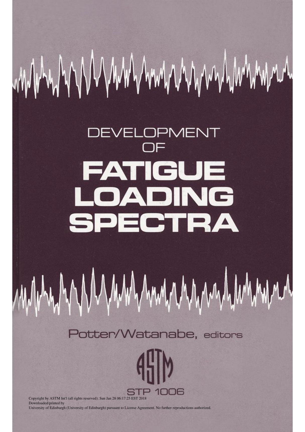 Development Of Fatigue Loading Spectra(ASTM STP1006-89)