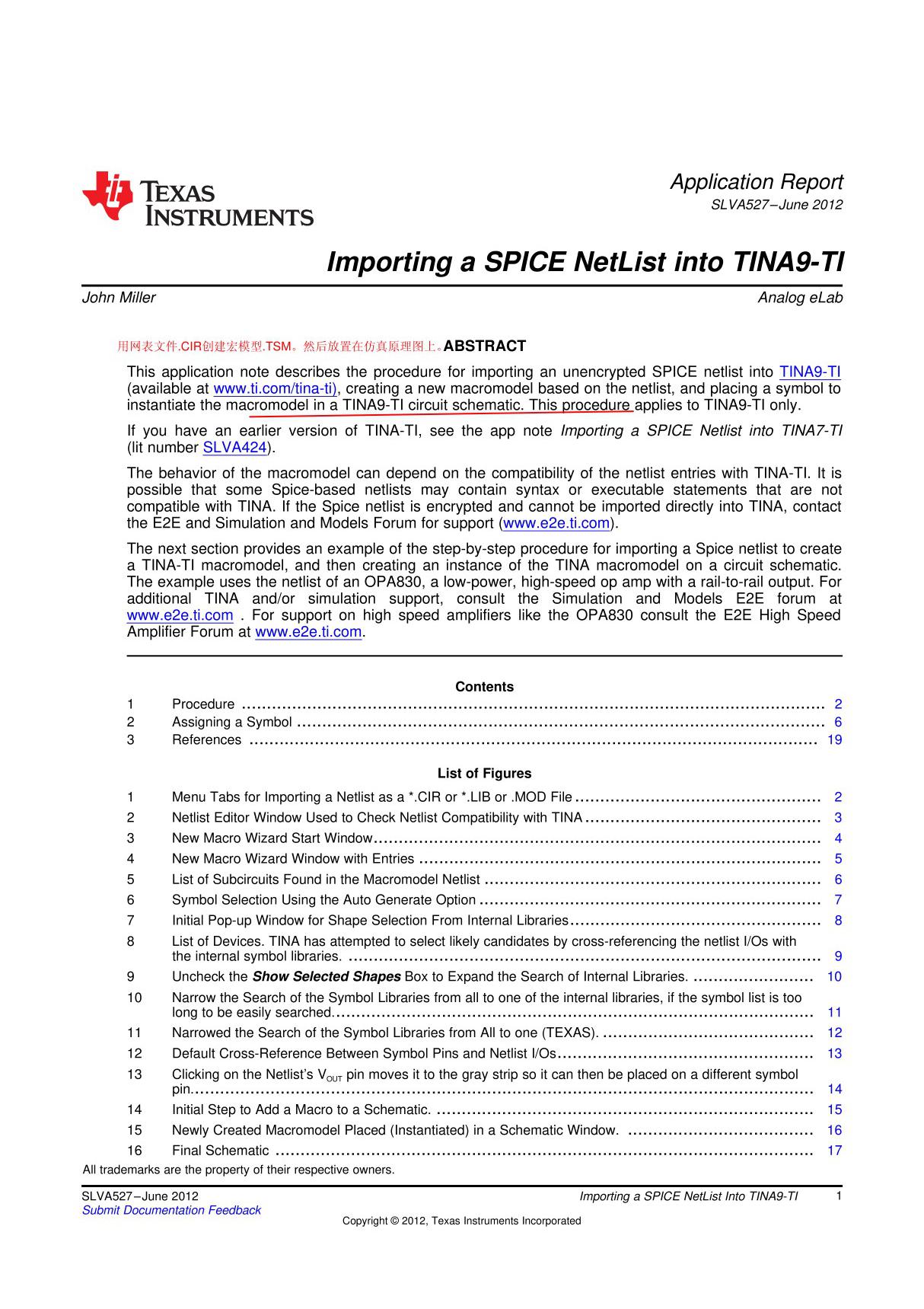 模拟电路技术资料 TINA9-TI导入spice建立零件宏模型