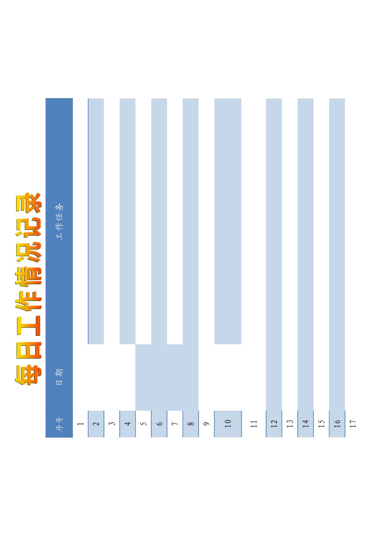 每日工作情况记录表