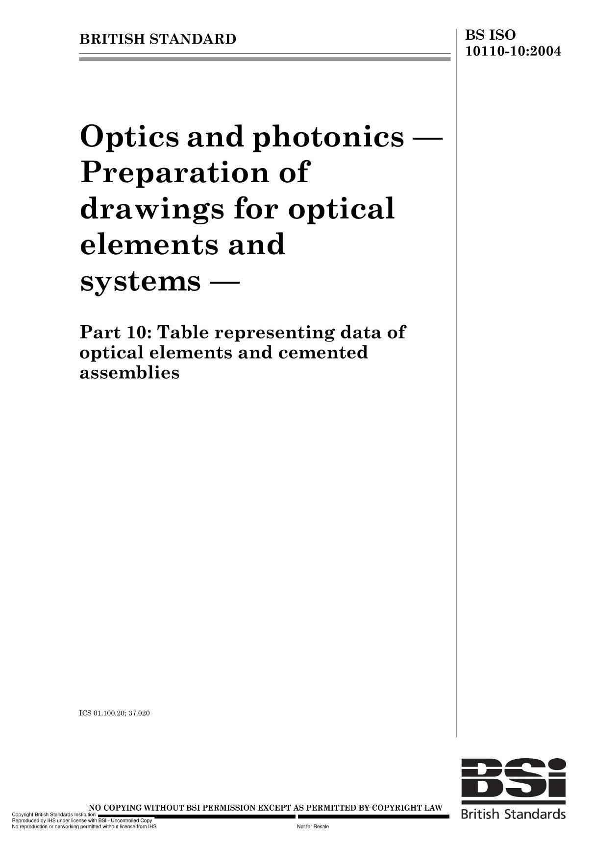 ISO 10109-10 Optics and photonics  Environmental requirement