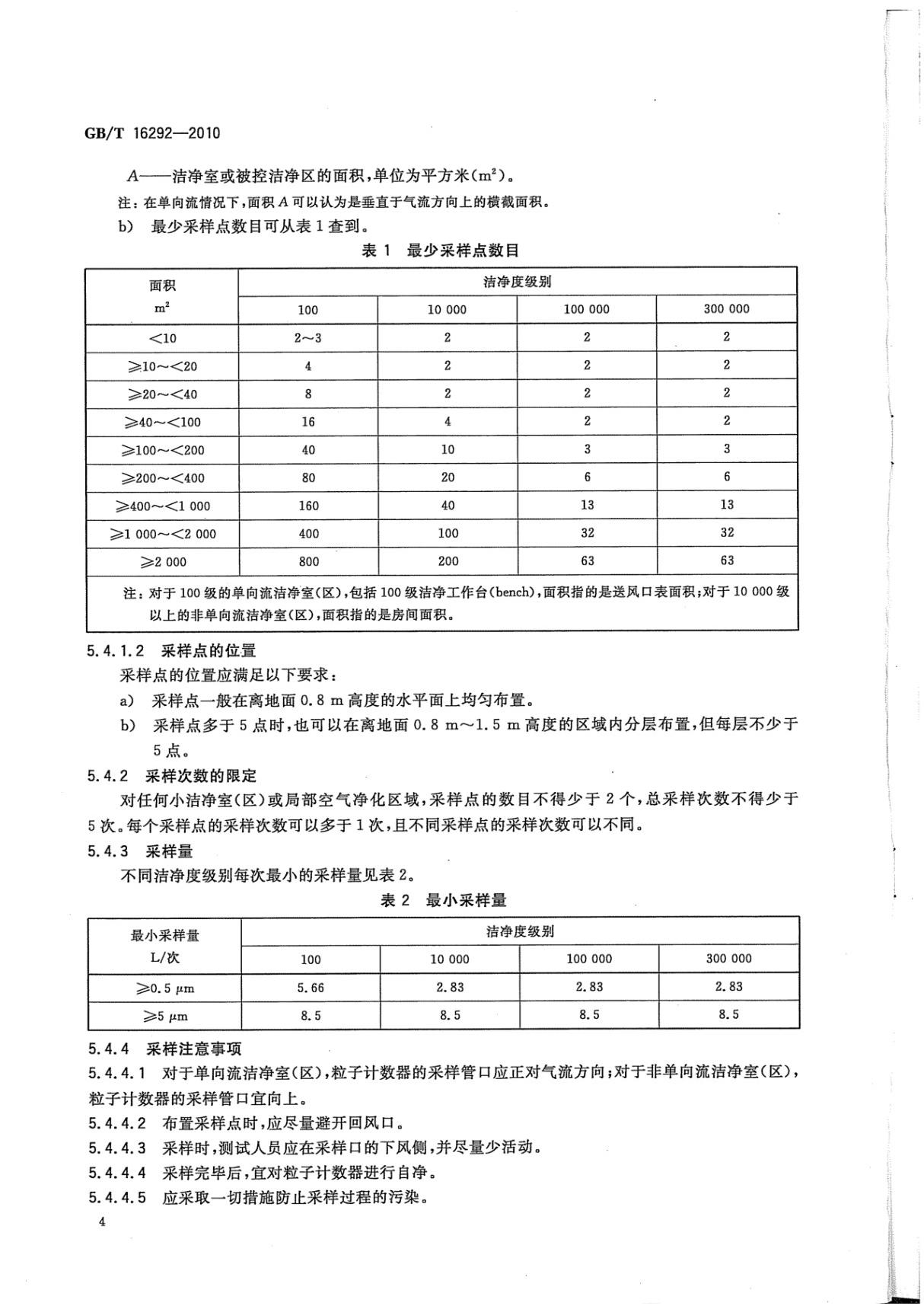 最新国家标准GBT16292-2010医药工业洁净室悬浮粒子检测方法 2