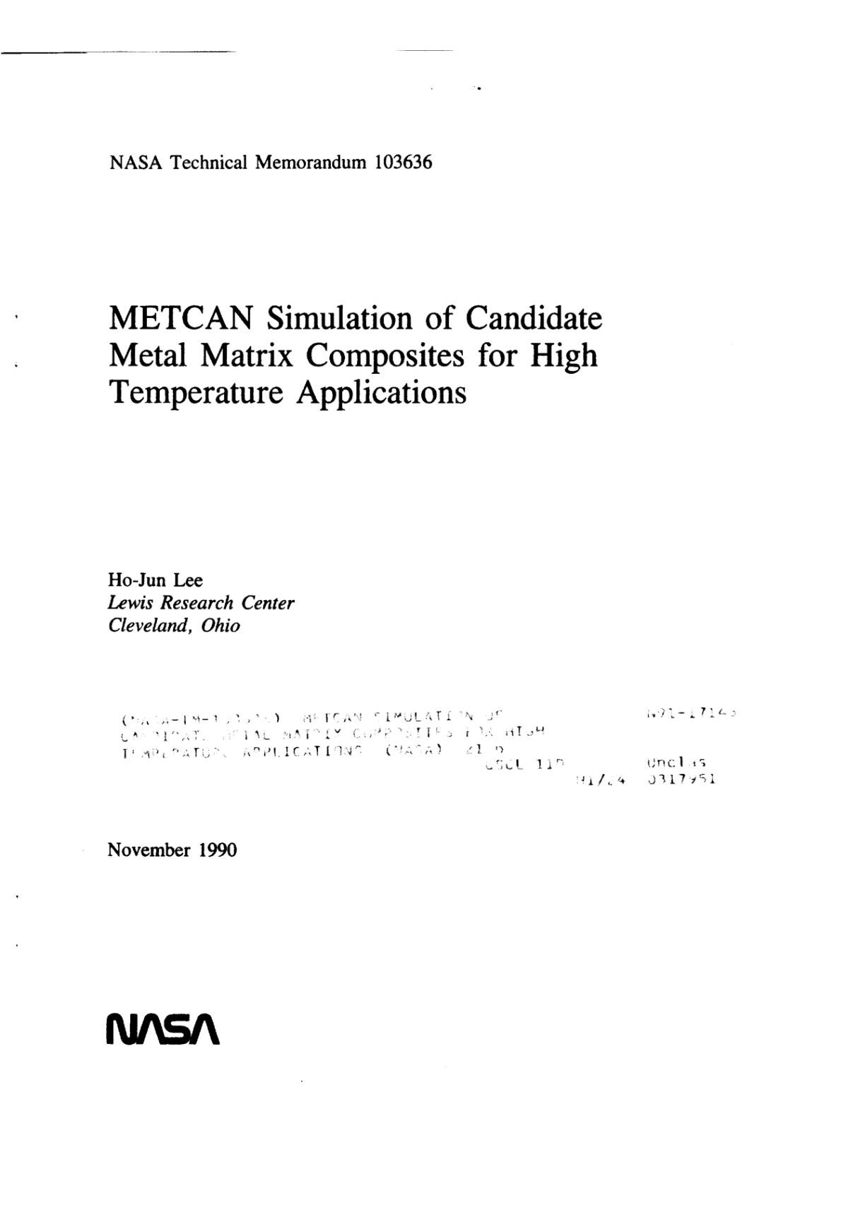 metcan simulation of candidate metal matrix composites for high temperature applications(707.6kb)