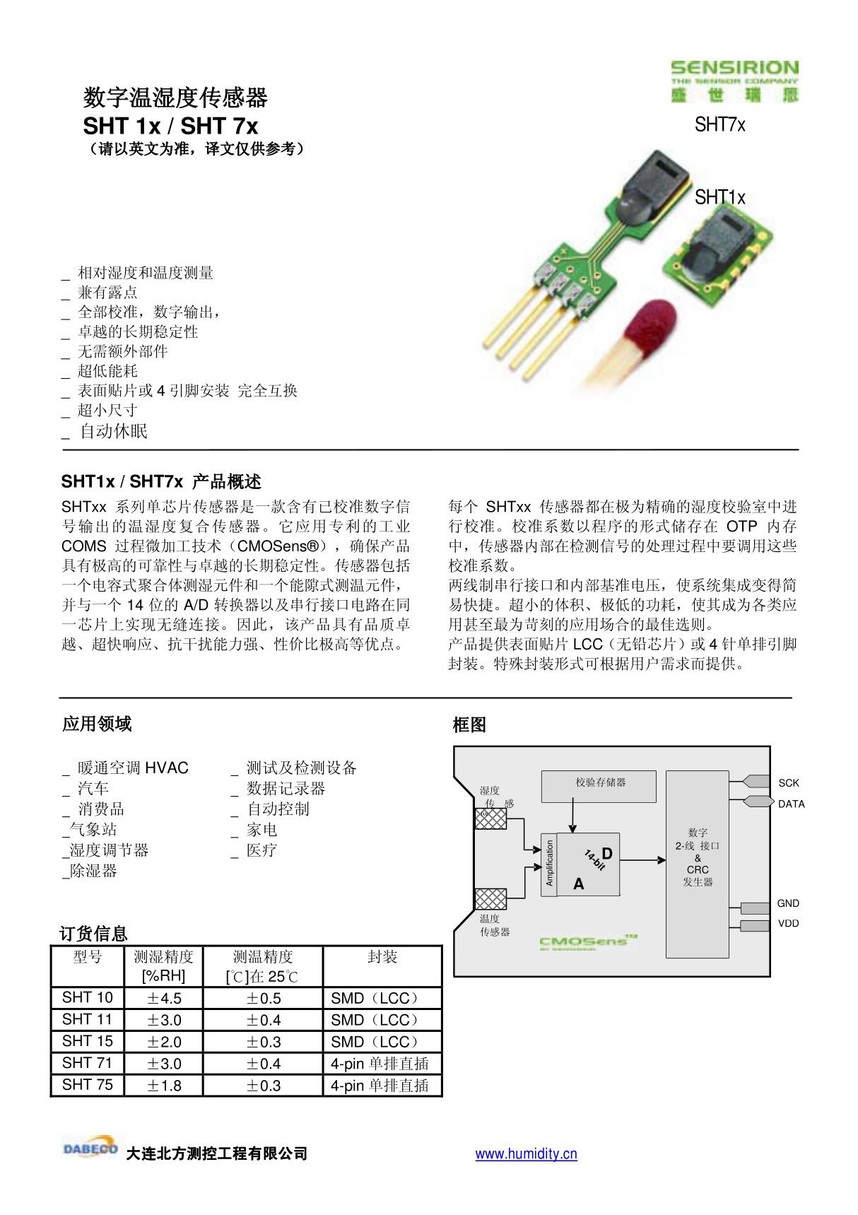 SHT10中文资料