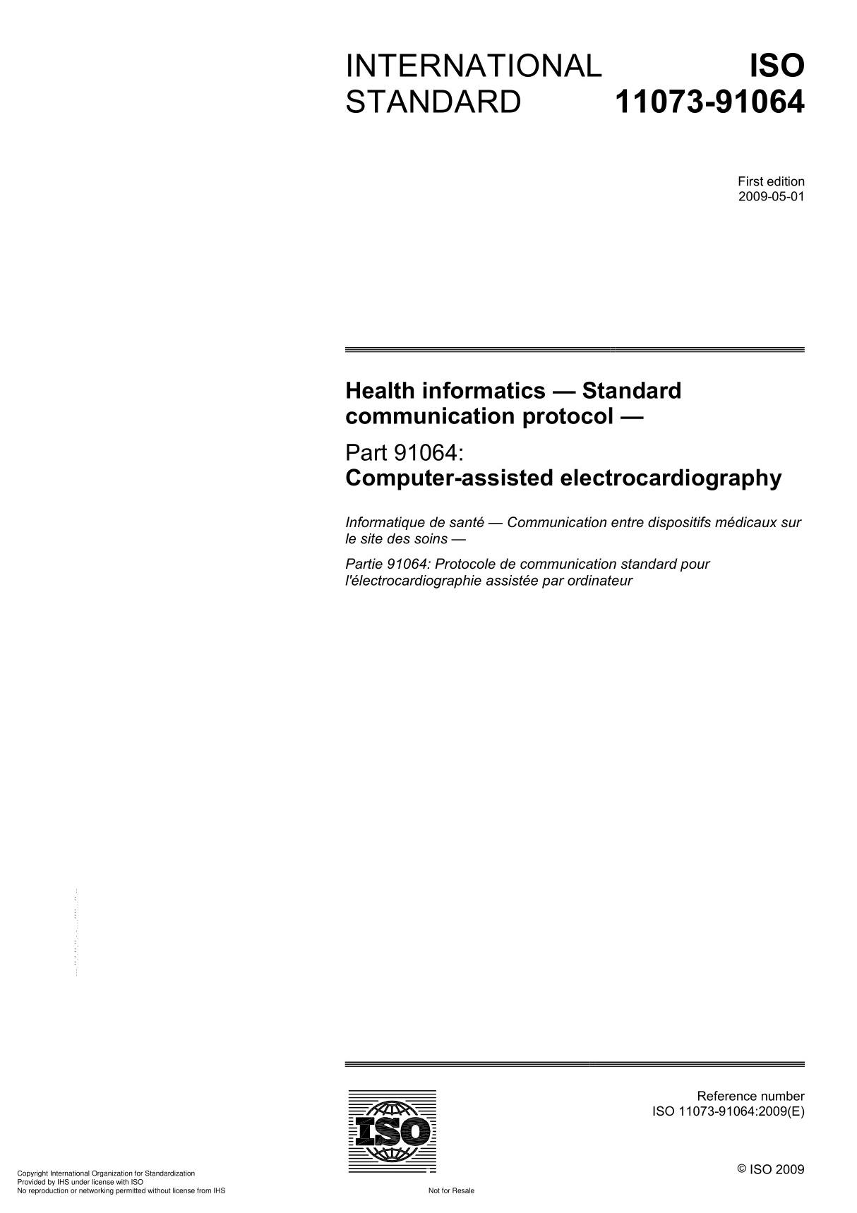 ISO 11073-91064 Health informatics  Standard communication protocol