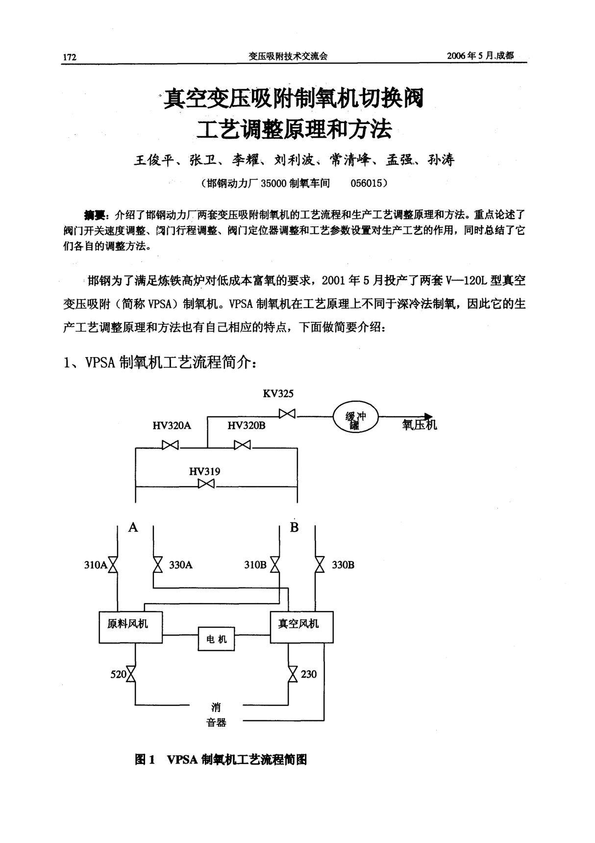 真空变压吸附制氧机切换阀工艺调整原理和方法