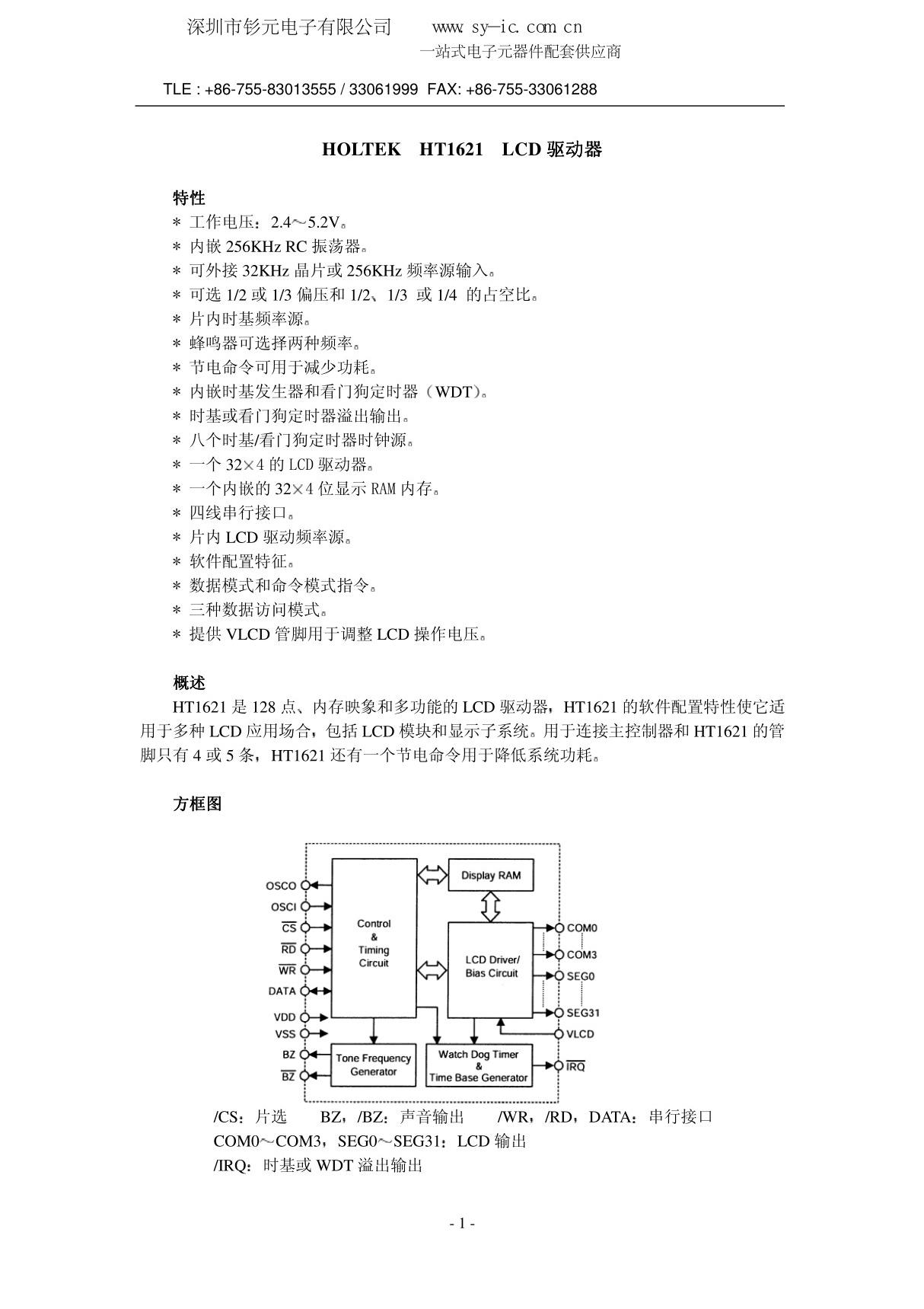 ht1621b中文资料-ht1621b线路图