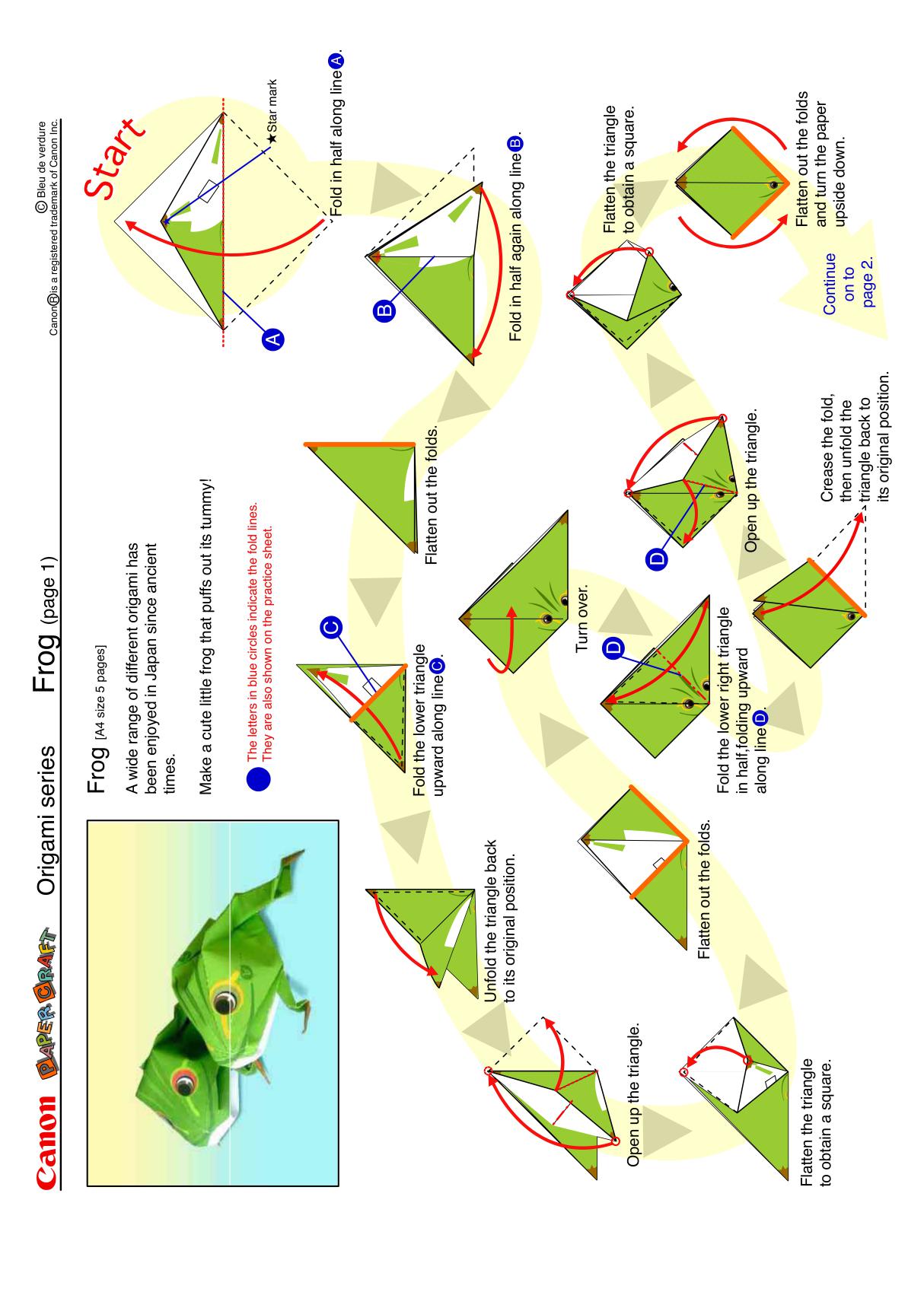 艺术折纸 青蛙(图纸及折纸方法)