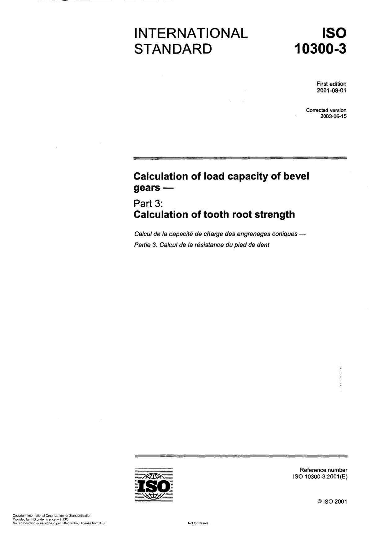 ISO 10300-3 Calculation of load capacity of bevel gear