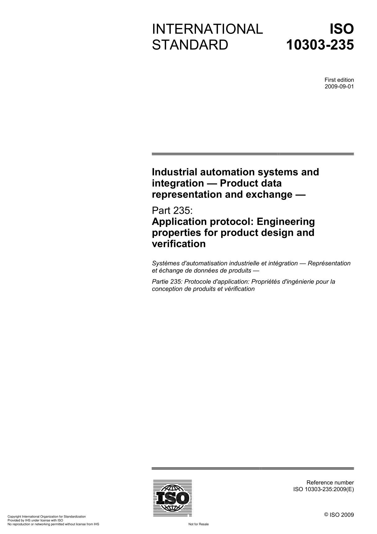 ISO 10303-235 Industrial automation systems and integration  Product data representation and exchange