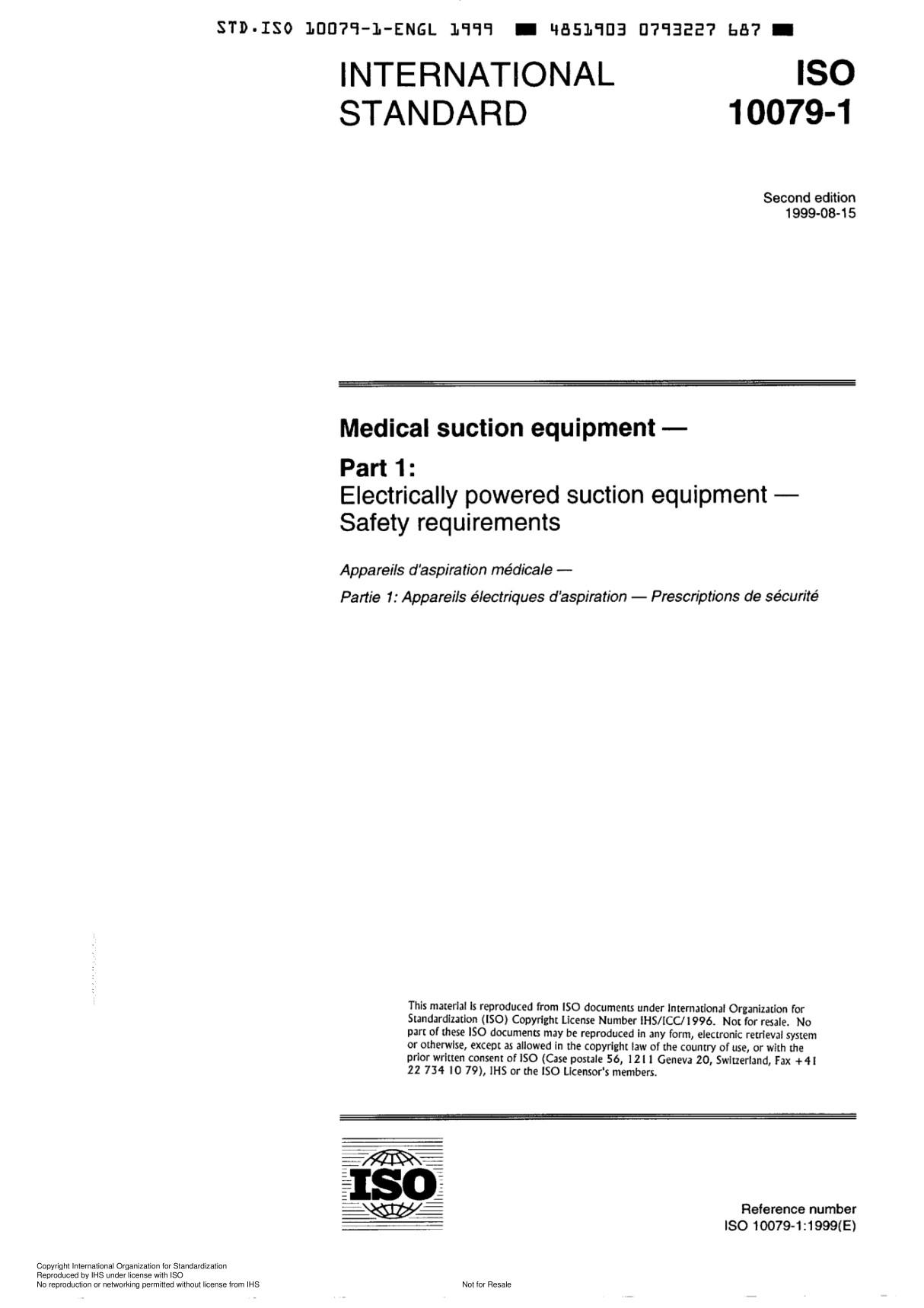 ISO 10079-1 Medical suction equipment