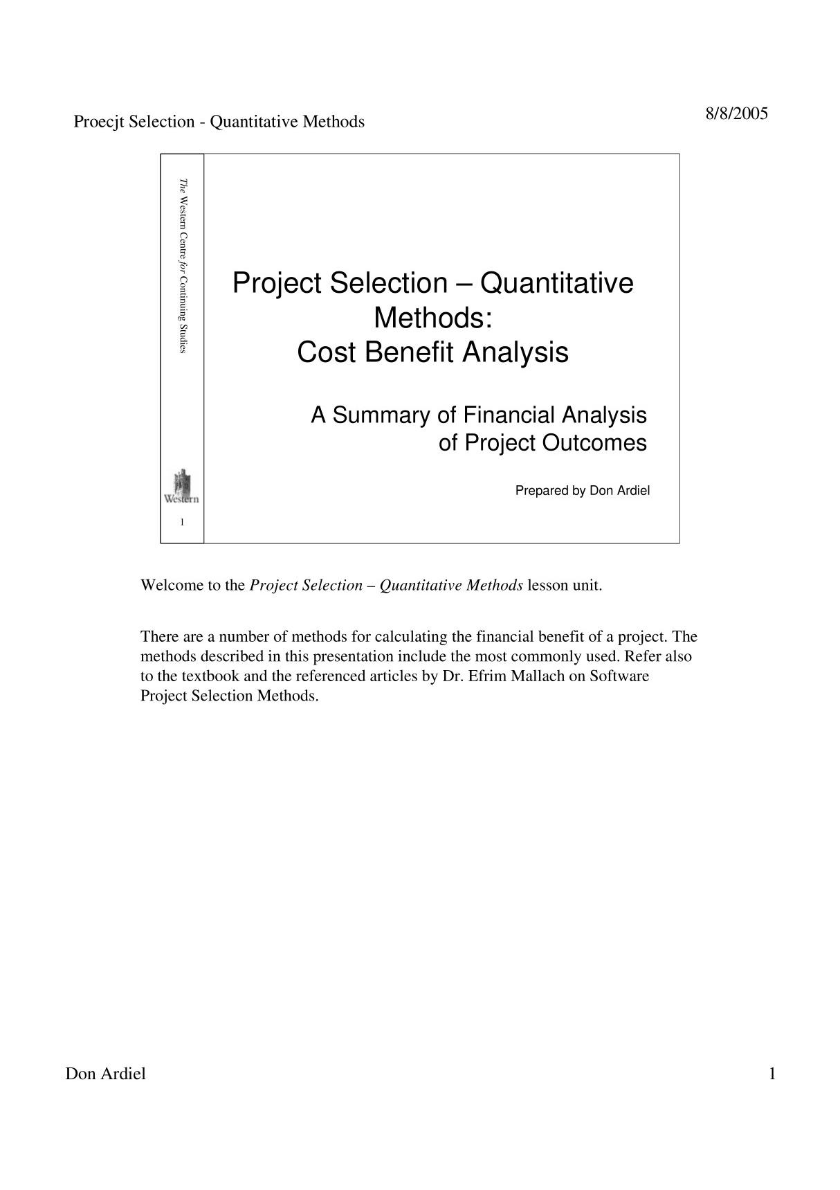 quantitative analysis