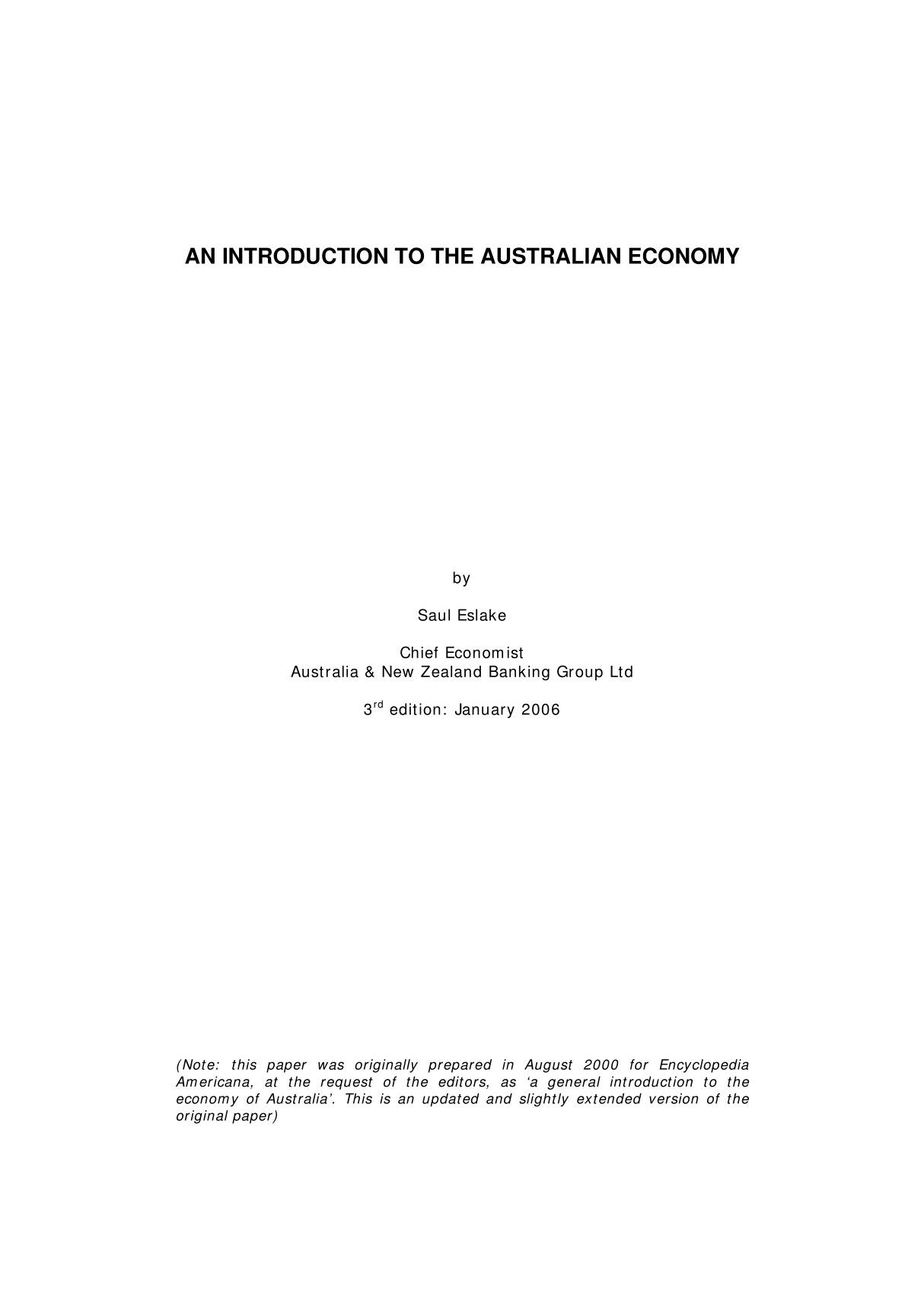 an introduction to the australian