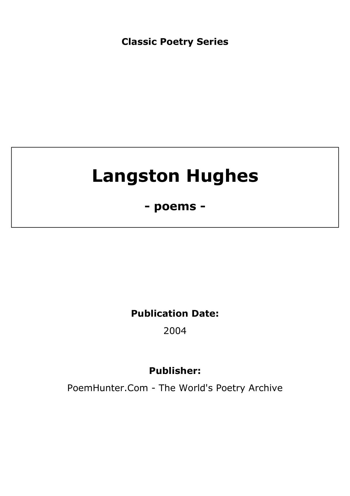 langston hughes兰斯顿·休斯诗集