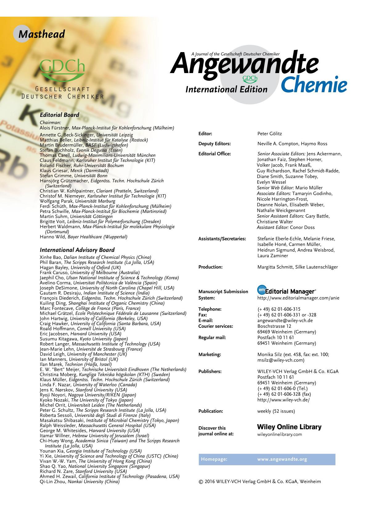 Masthead Angewandte - Wiley-VCH