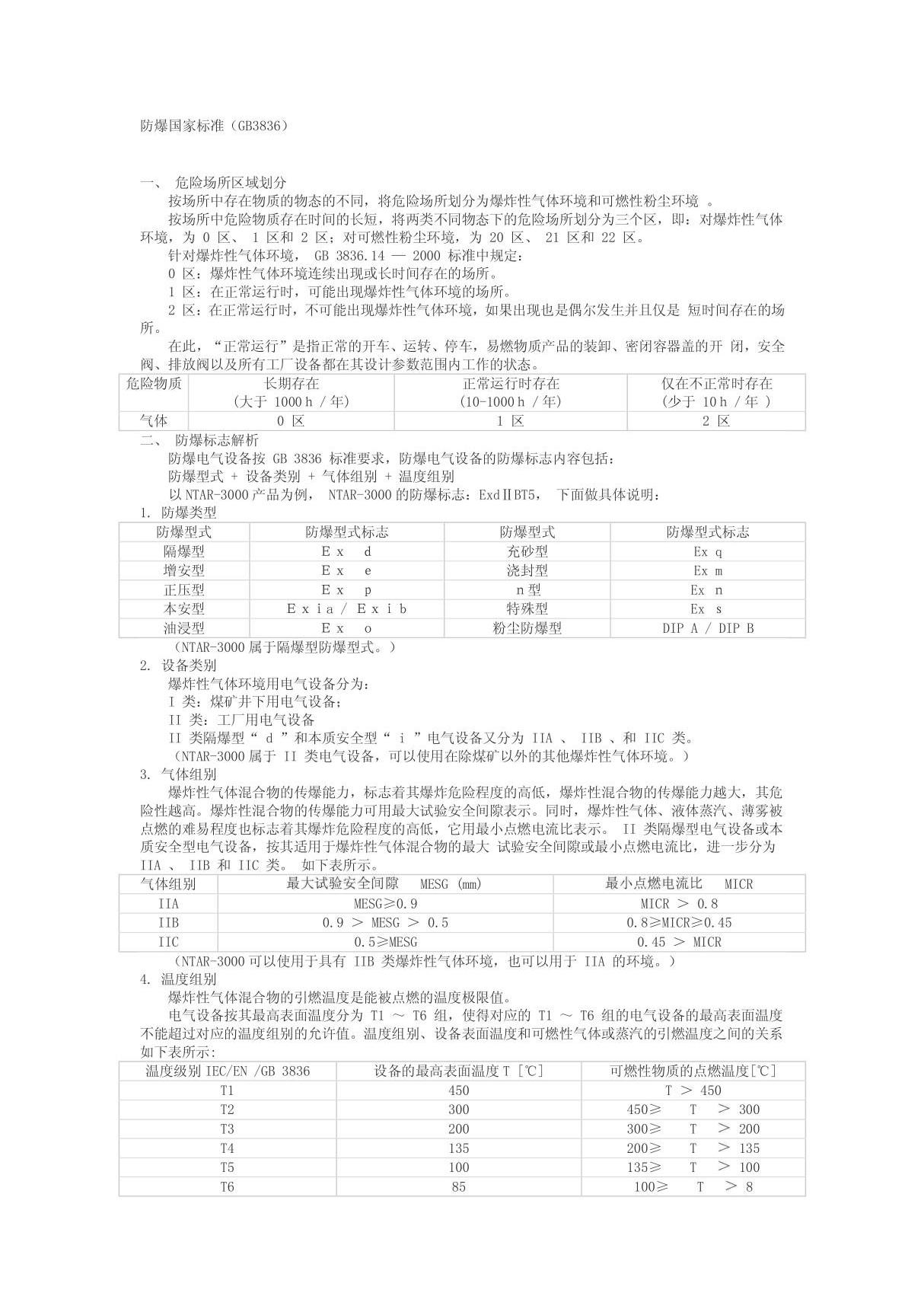 防爆国家标准(GB3836)