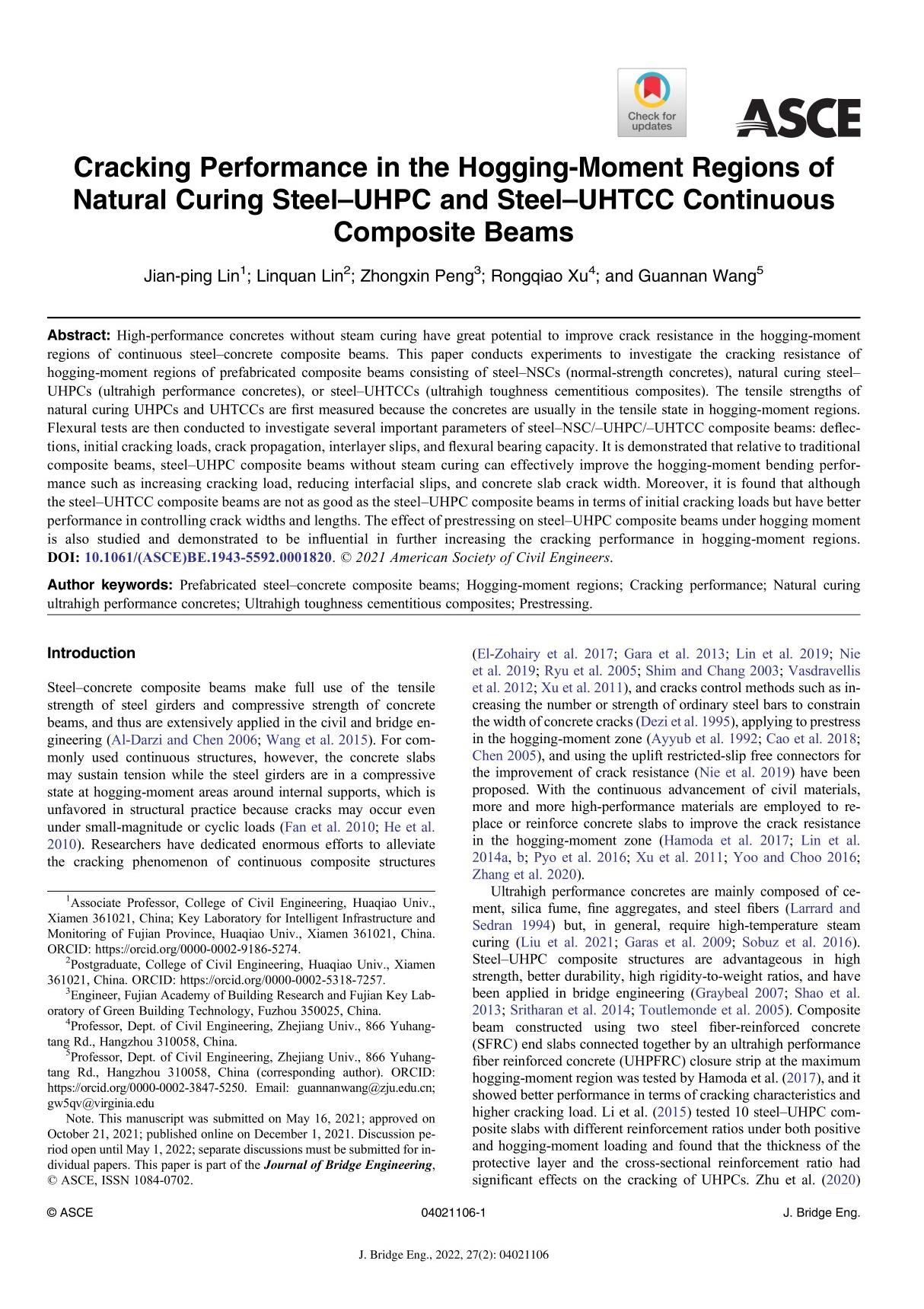 Cracking Performance in the Hogging-Moment Regions of Natural Curing Steel–UHPC and Steel–UHTCC Continuous Composite Beams